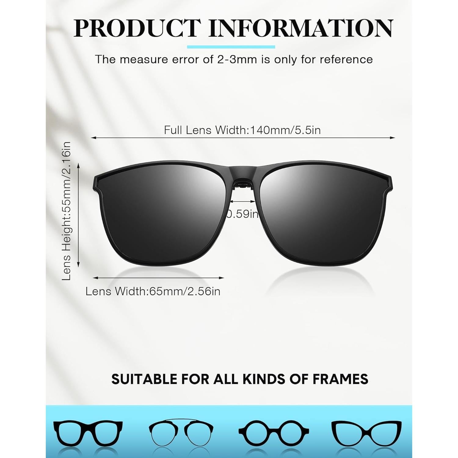 Gafas de sol polarizadas de clip Frienda 3 pares anti-reflejo