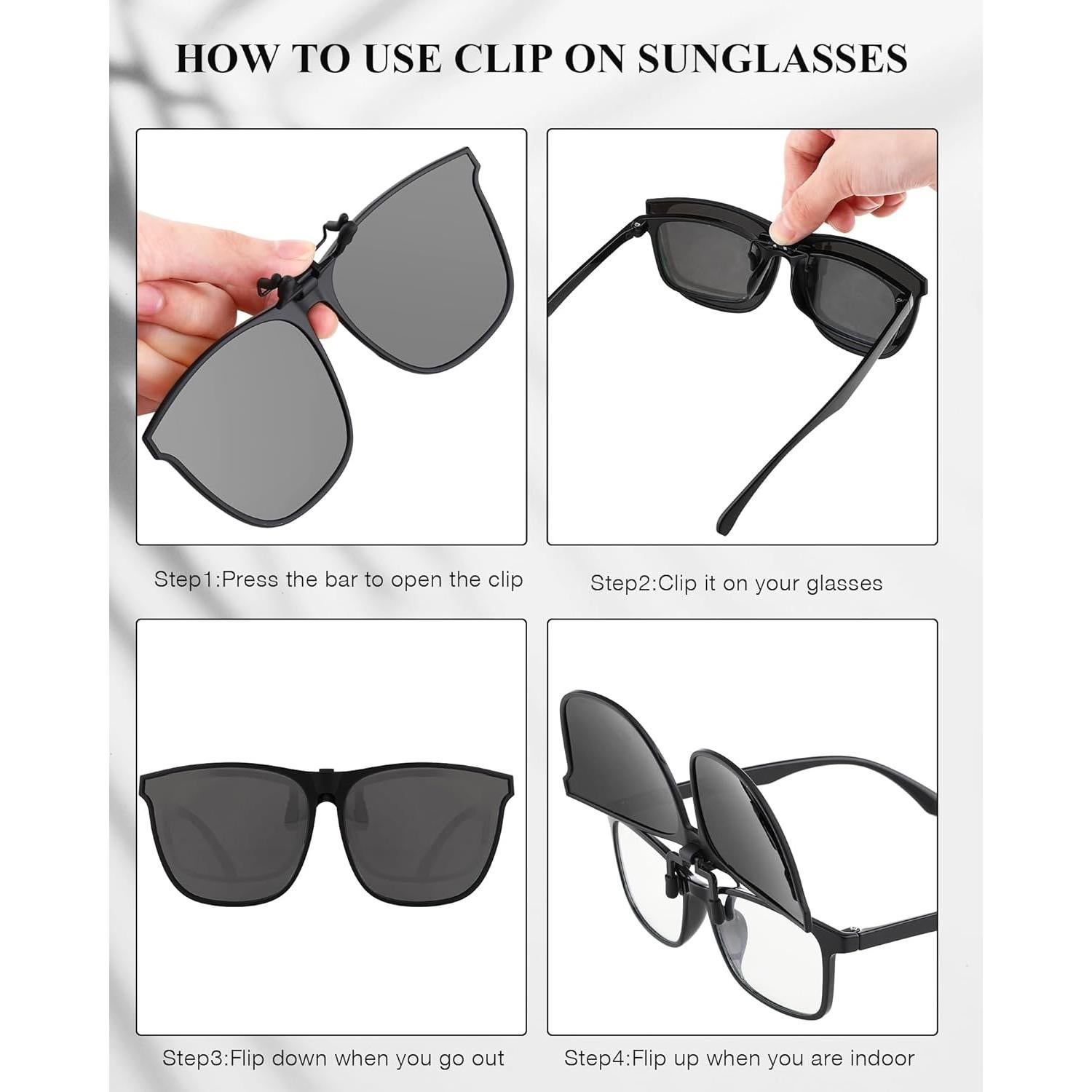 Gafas de sol polarizadas de clip Frienda 3 pares anti-reflejo