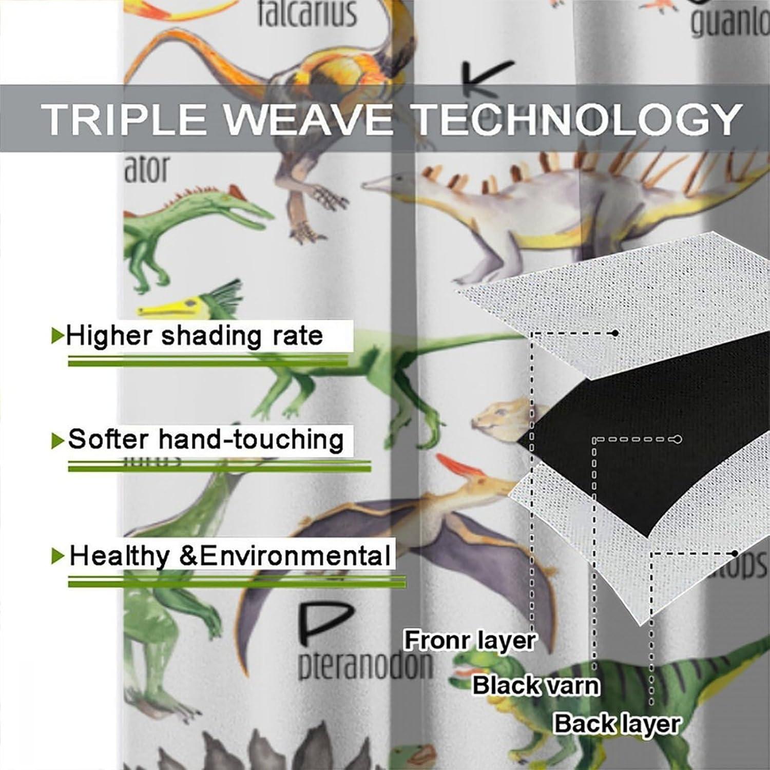 Cortinas de Dinosaurios ShiTingYu 2 Paneles 160x180cm