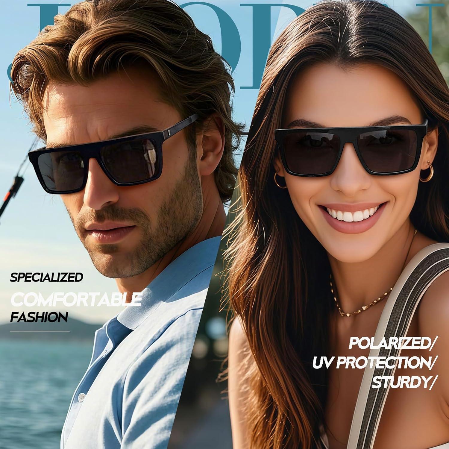 Gafas de sol polarizadas Joopin H9041 UV400 Acetato Negro