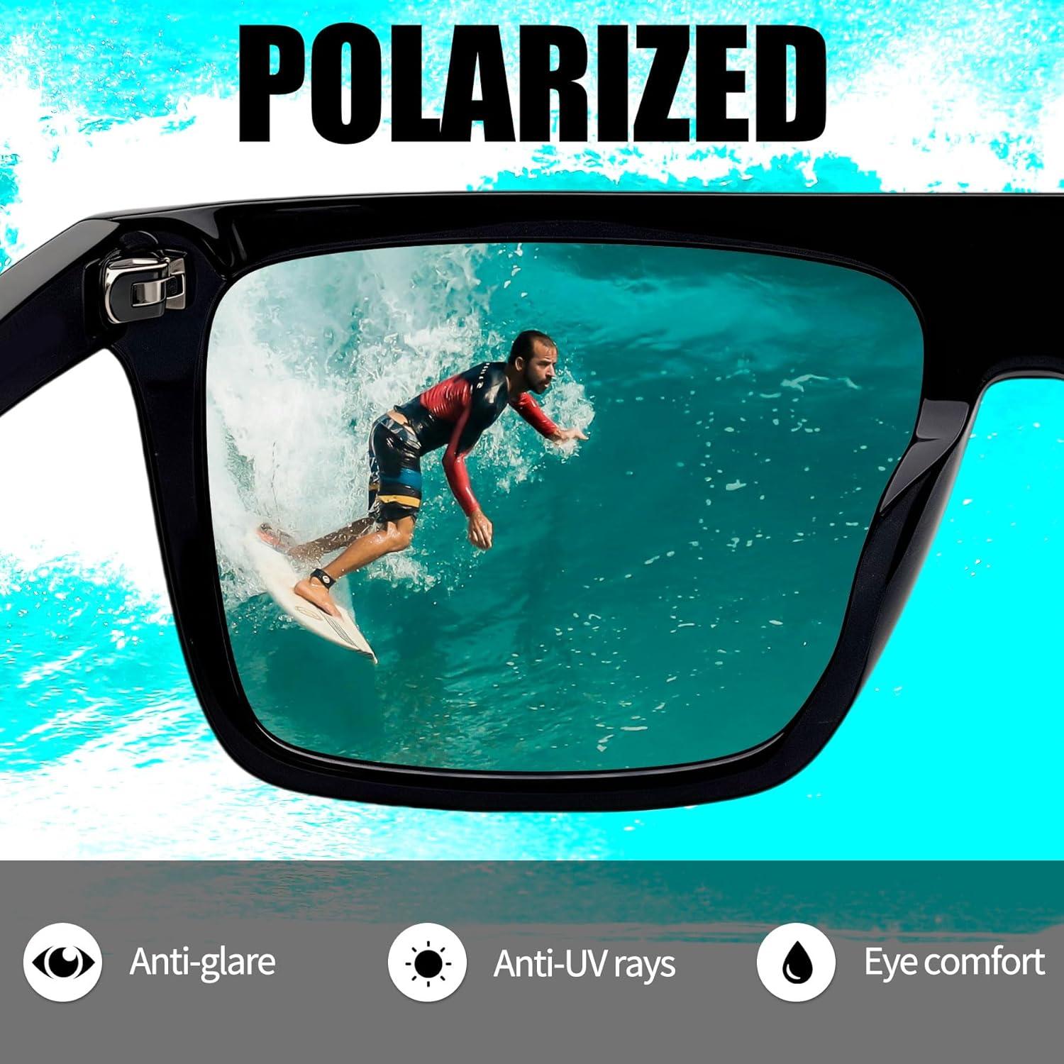 Gafas de sol polarizadas Joopin H9041 UV400 Acetato Negro