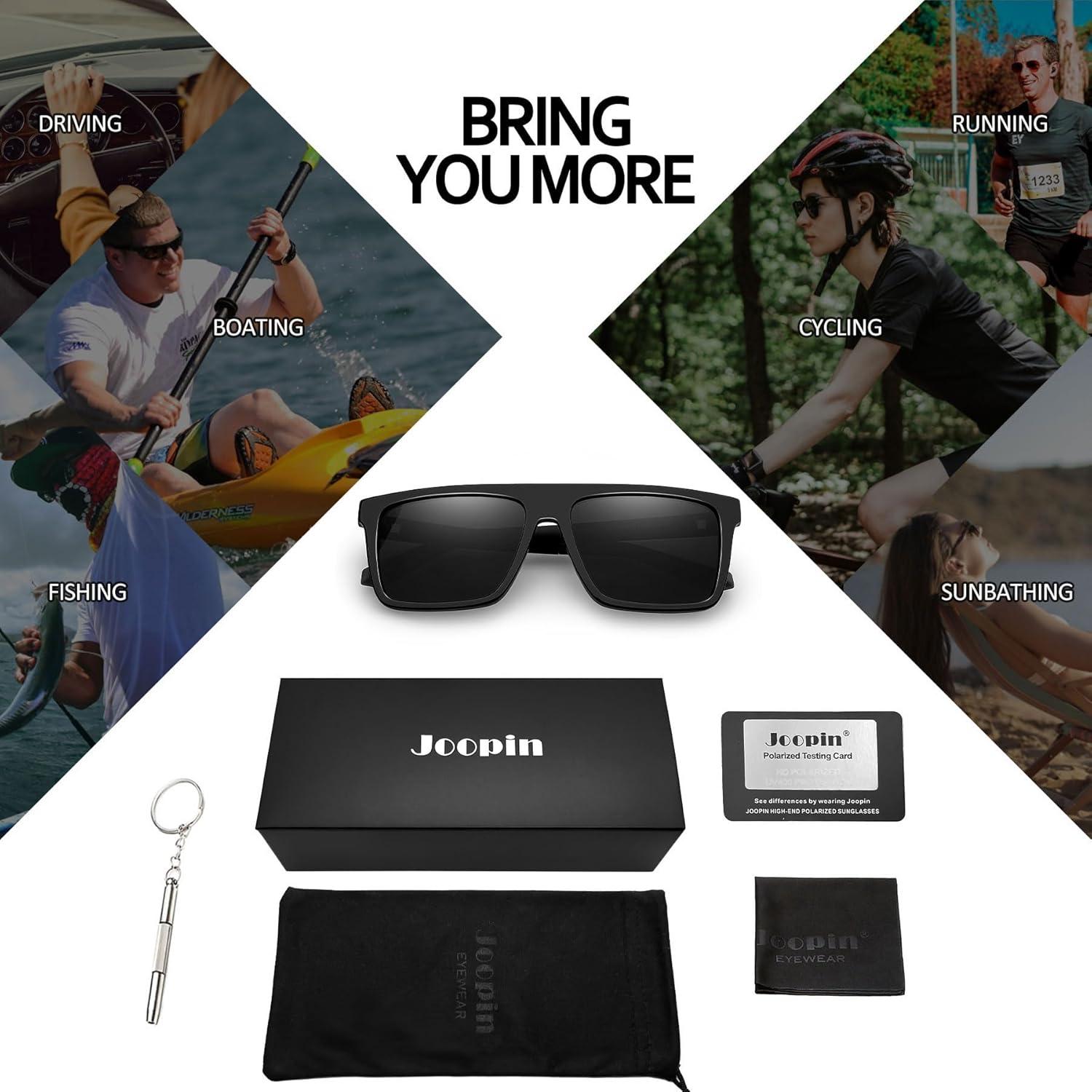 Gafas de sol polarizadas Joopin H9041 UV400 Acetato Negro