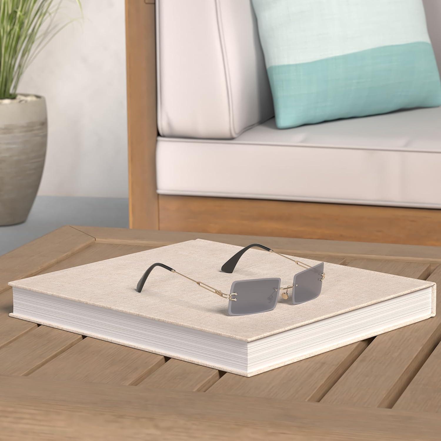 Gafas de sol rectangulares Poraday sin montura UV400 caramelo