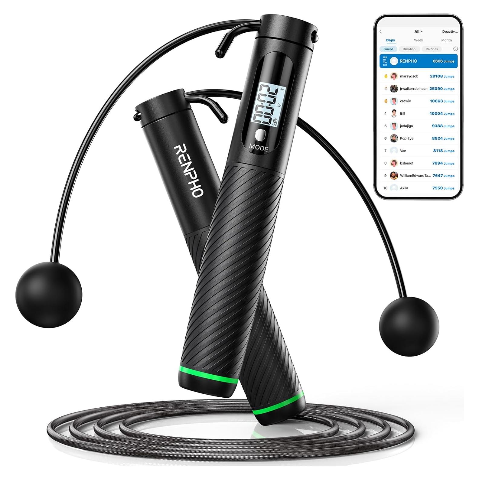 Cuerda de Salto Inalámbrica RENPHO con Peso y Contador