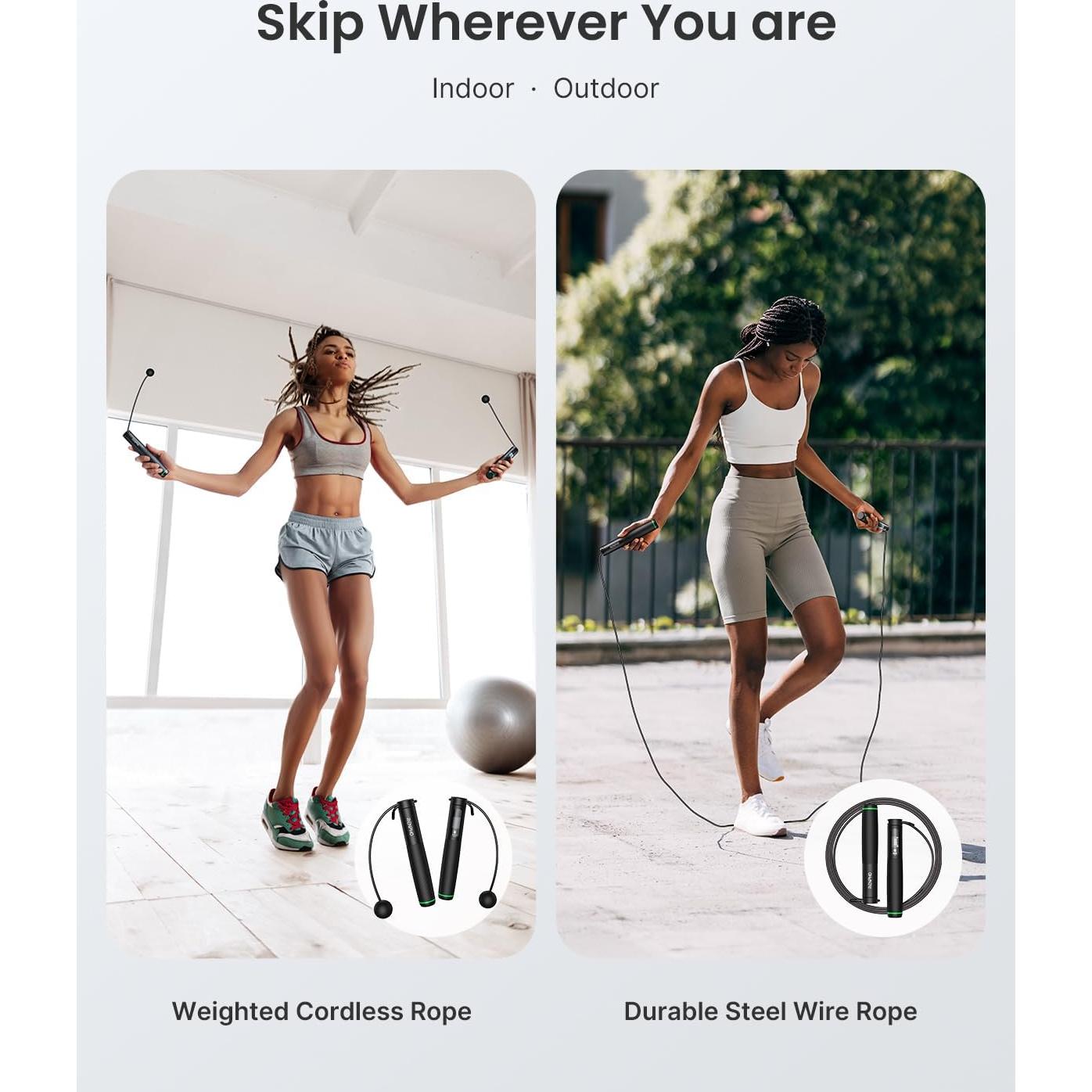 Cuerda de Salto Inalámbrica RENPHO con Peso y Contador