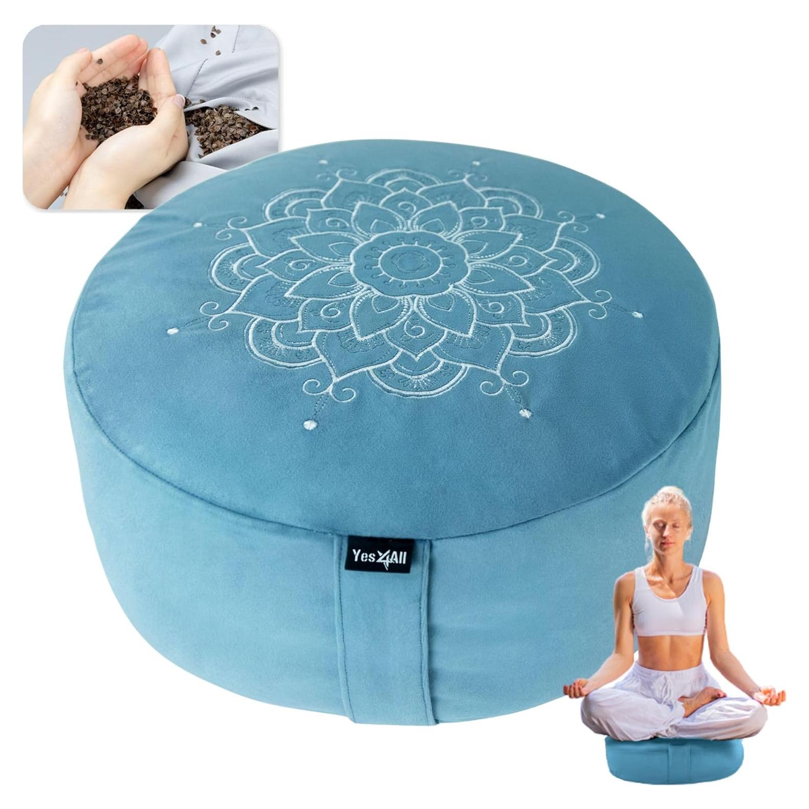 Cojín de Meditación Yes4All Zafu de Trigo Sarraceno 14 cm