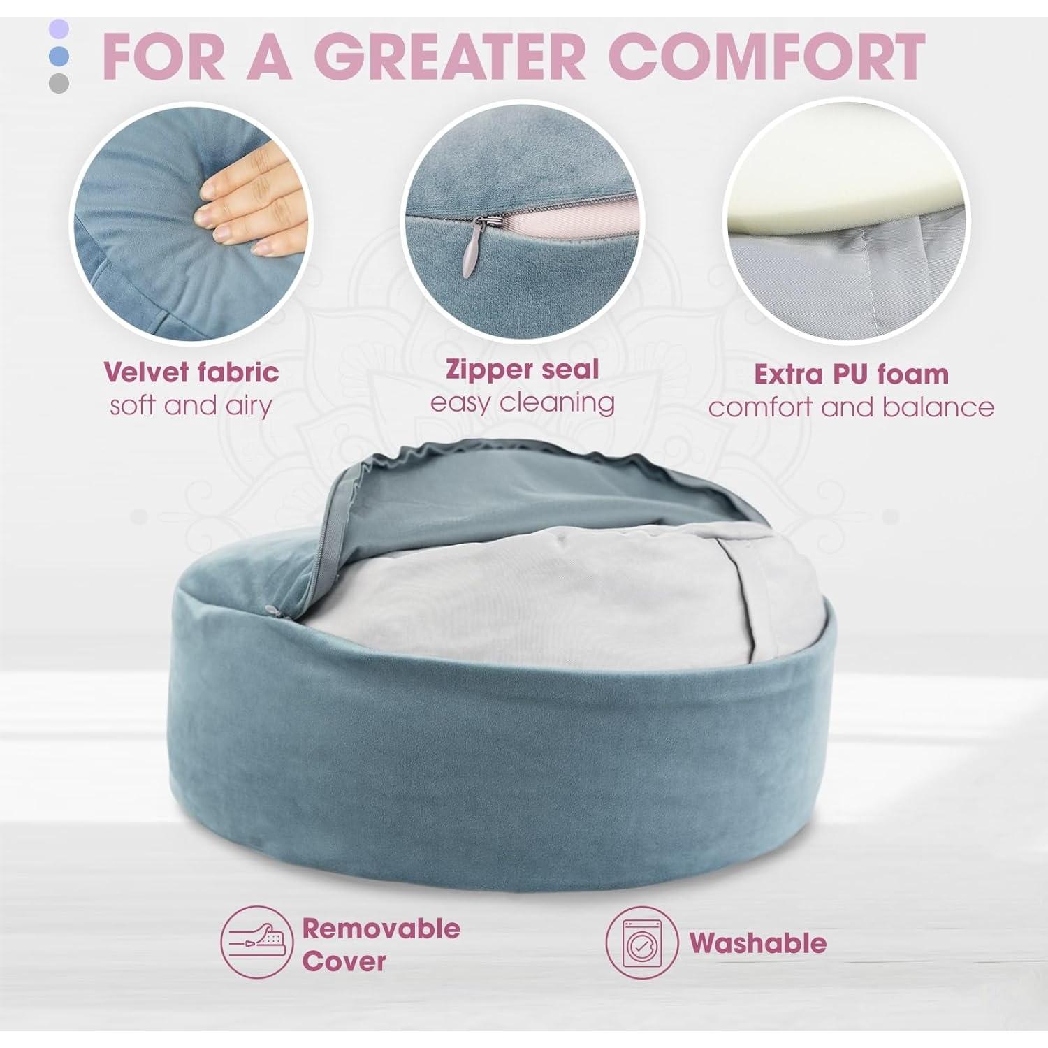 Cojín de Meditación Yes4All Zafu de Trigo Sarraceno 14 cm