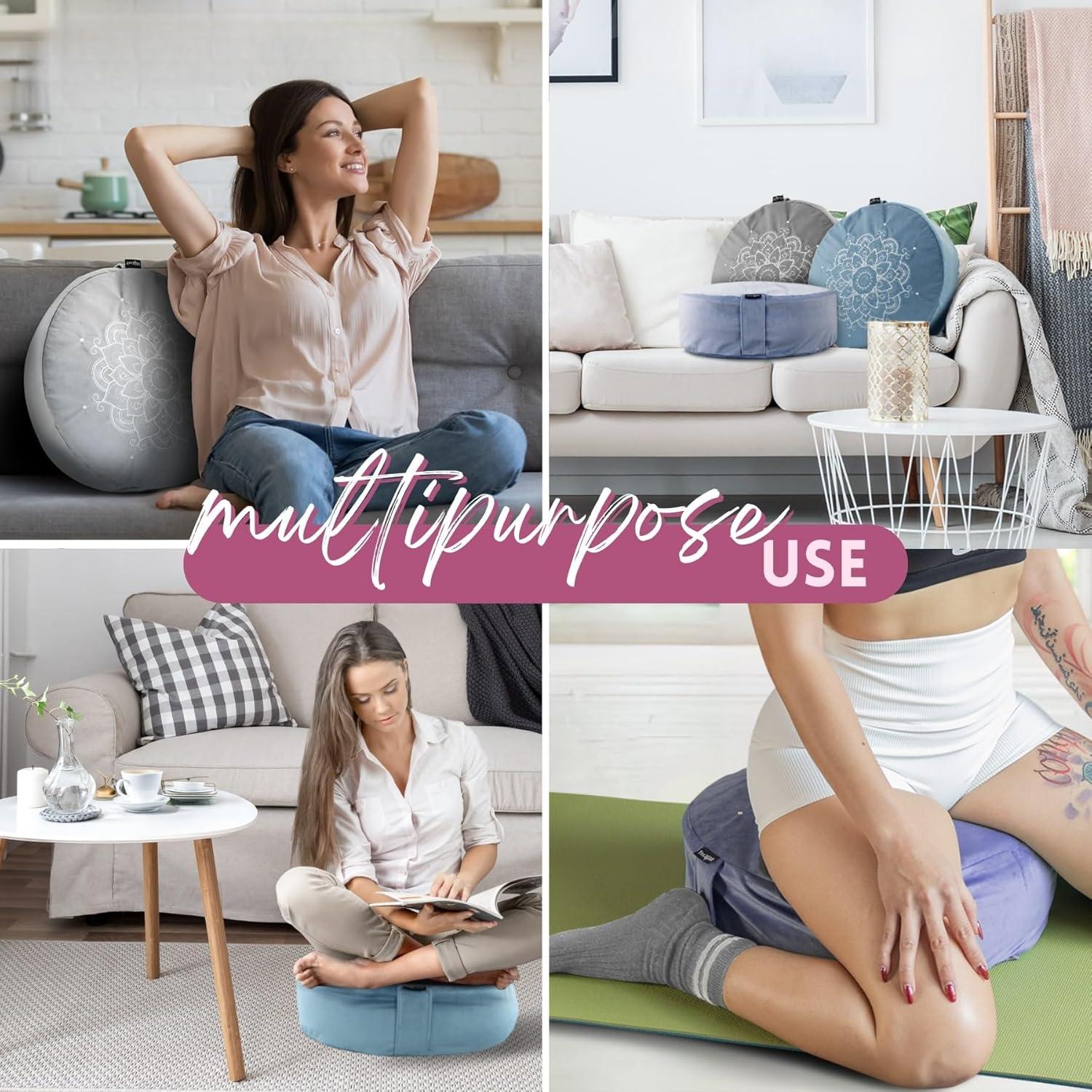 Cojín de Meditación Yes4All Zafu de Trigo Sarraceno 14 cm