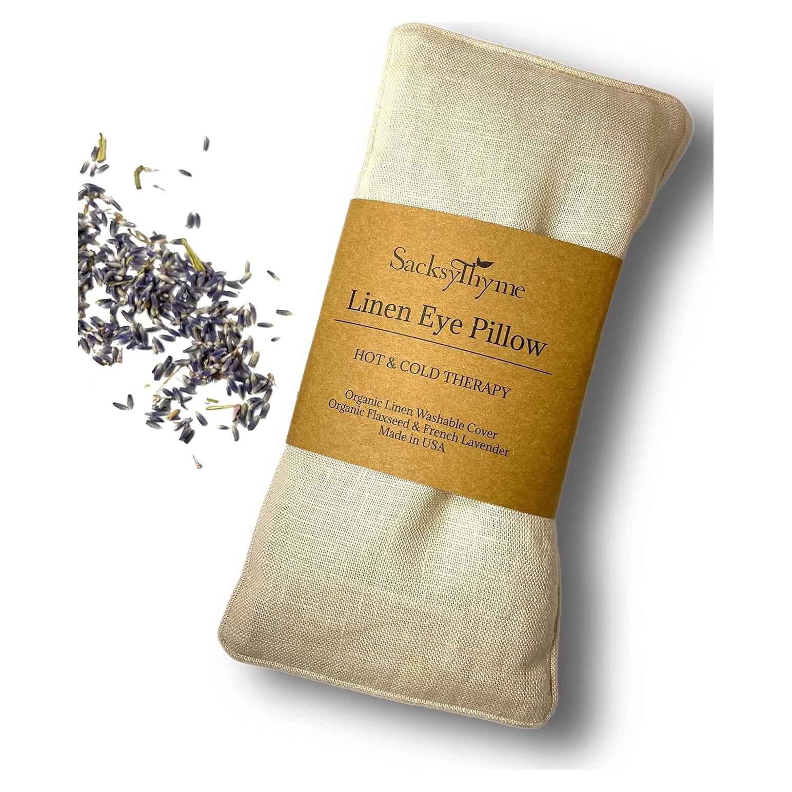 Almohadilla de Ojos Sacksy Thyme Lino Orgánico Beige 20x10cm
