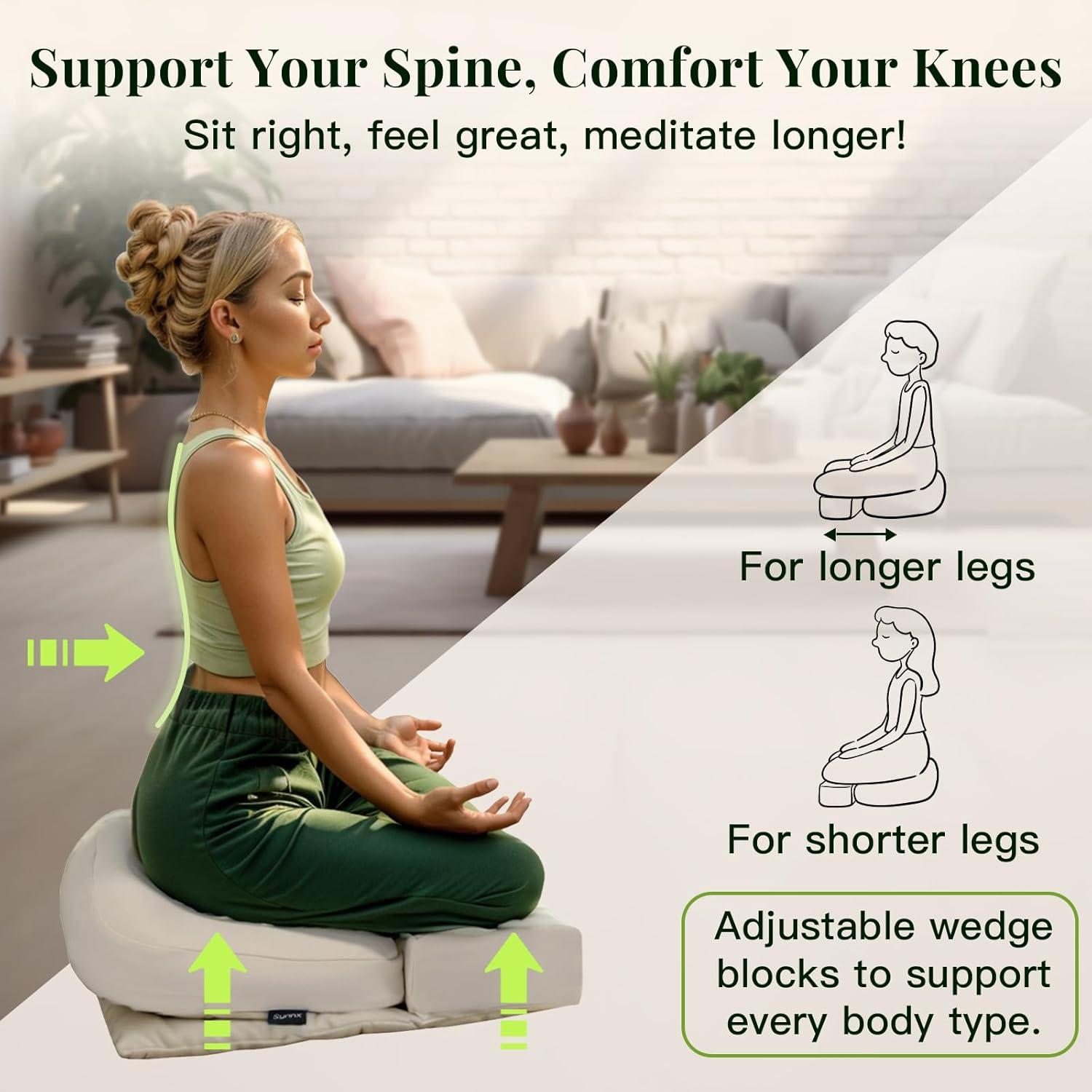 Juego de Cojines de Meditación Syrinx - Zafu y Zabuton Beige