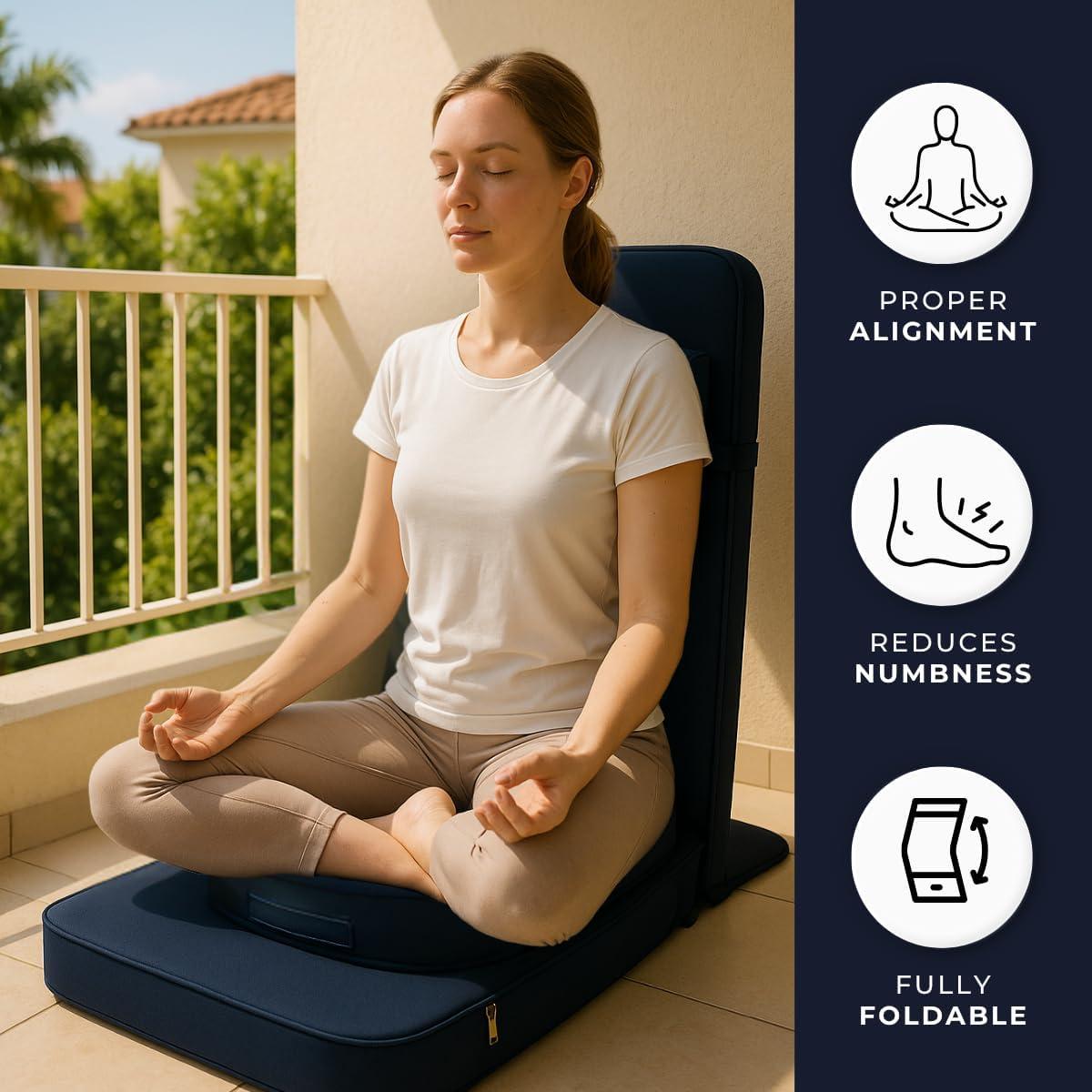 Silla de Meditación Ergonómica Amigos de la Meditación Azul