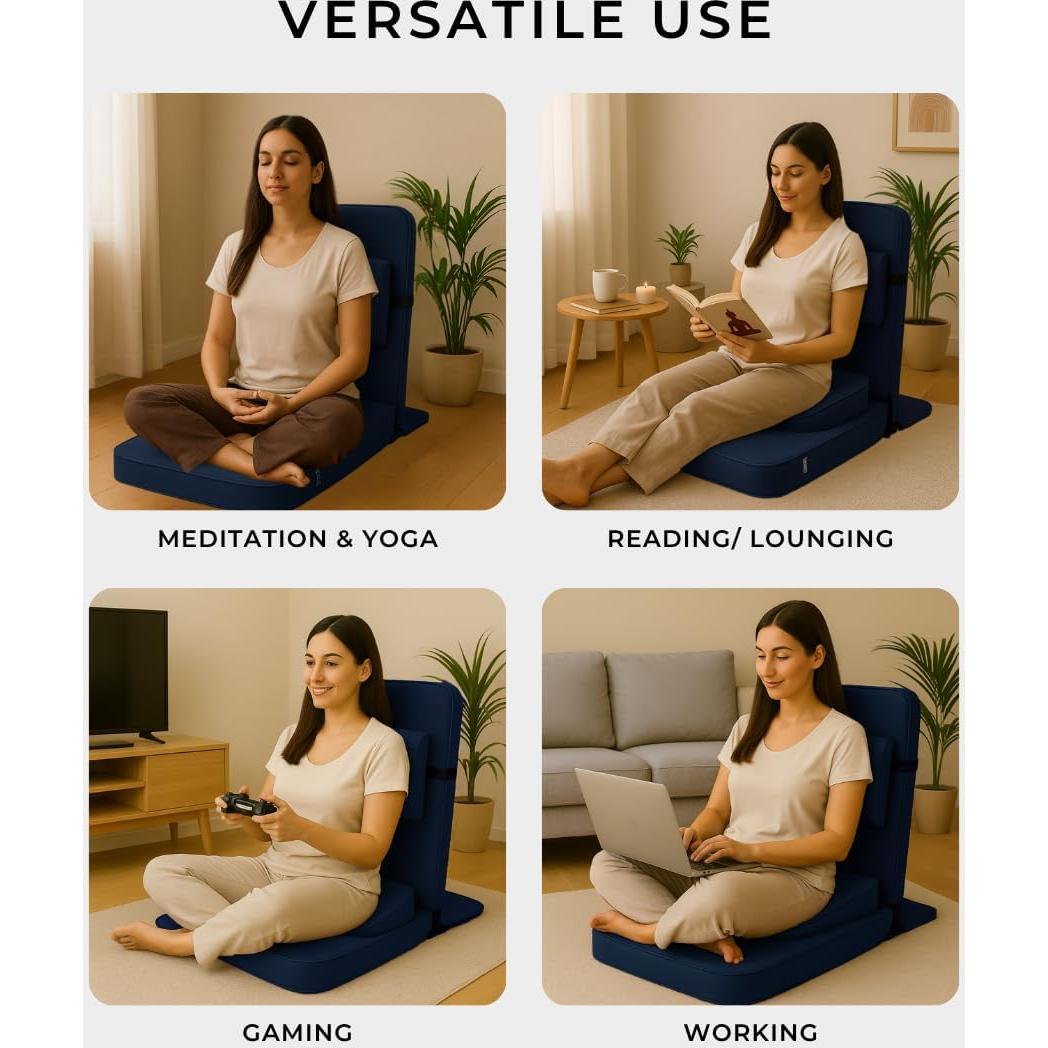 Silla de Meditación Ergonómica Amigos de la Meditación Azul