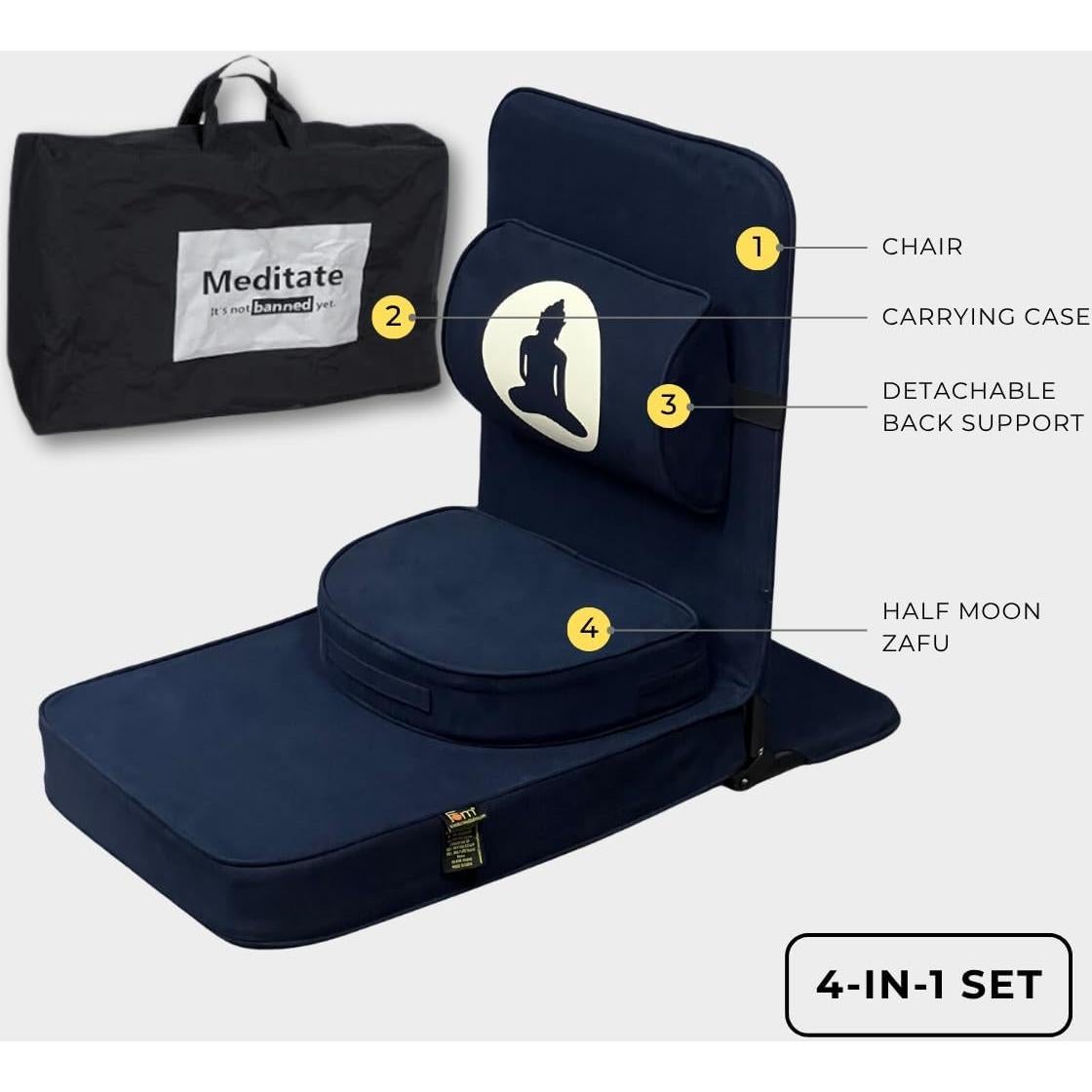 Silla de Meditación Ergonómica Amigos de la Meditación Azul