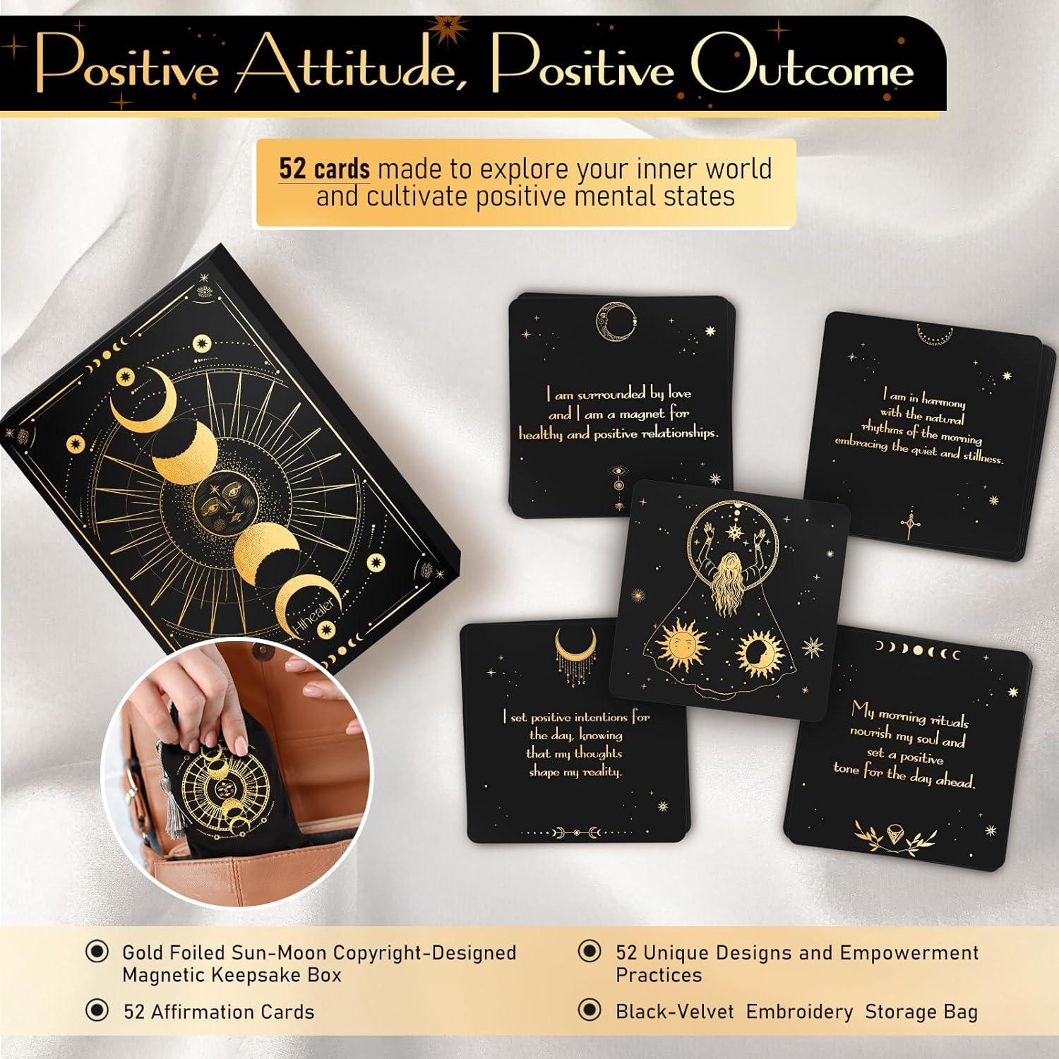 Tarjetas de Afirmaciones Positivas Hihealer - 52 Tarjetas Motivacionales