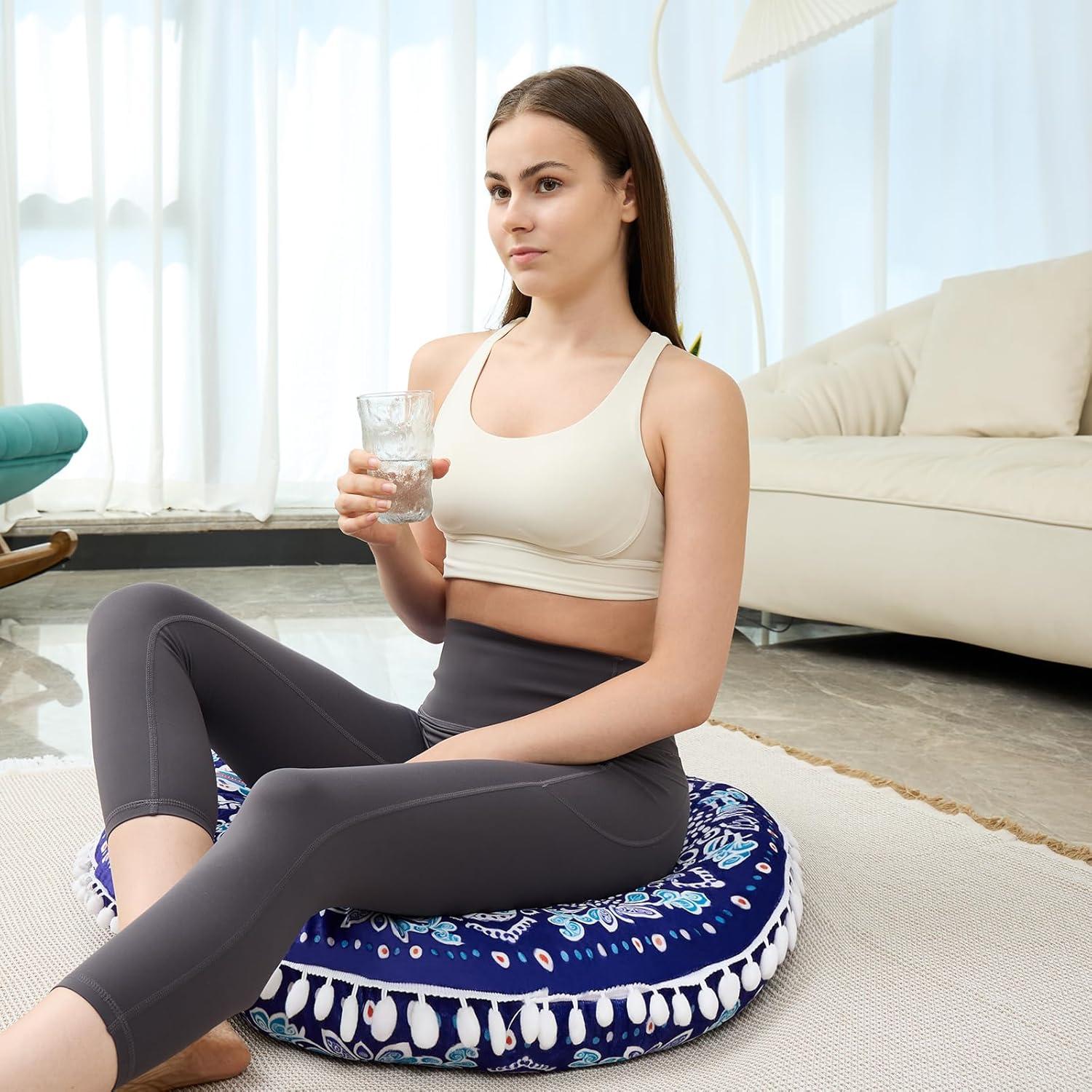 Cojín de Meditación Turnextte 81 cm Redondo Espuma de Memoria