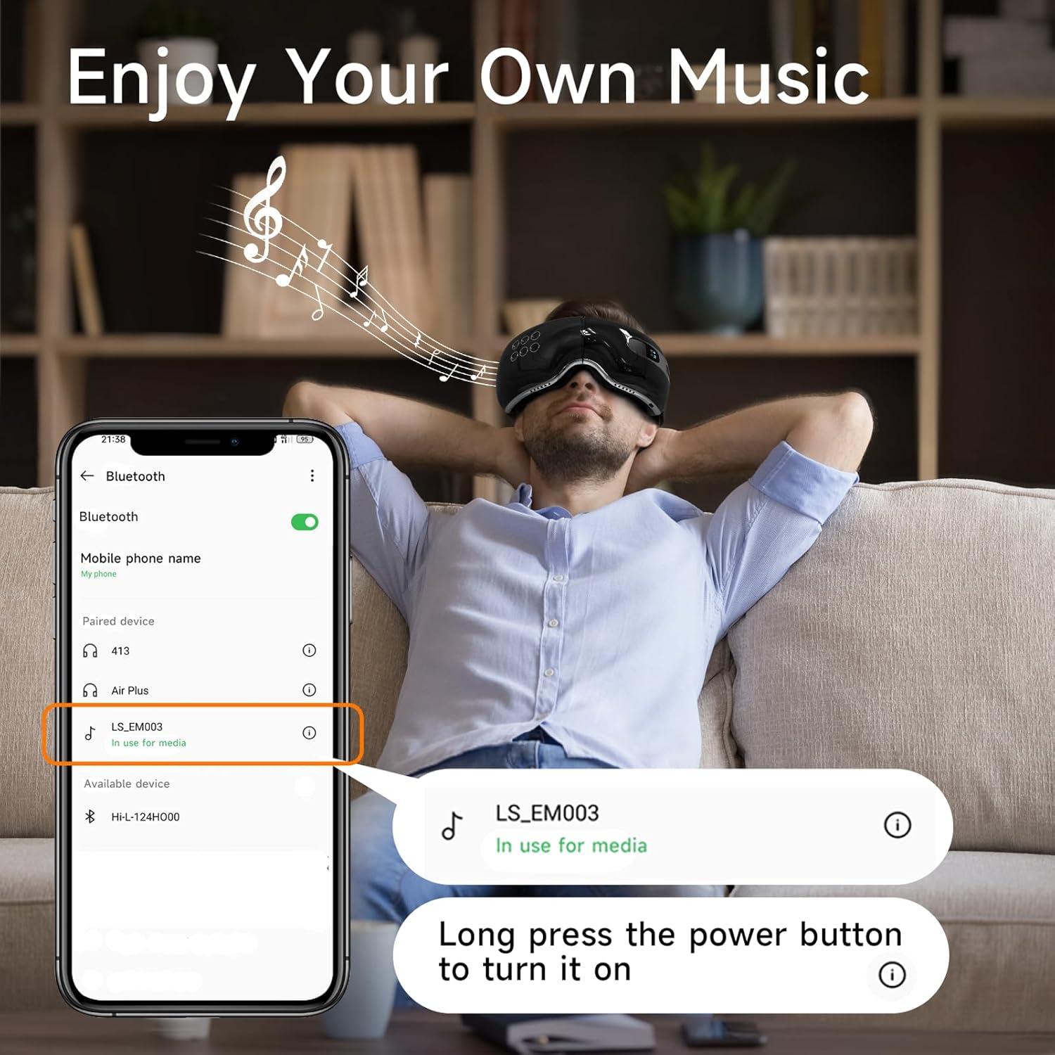 Masajeador de Ojos Fmalve con Calor y Enfriamiento 19.8x5.7cm