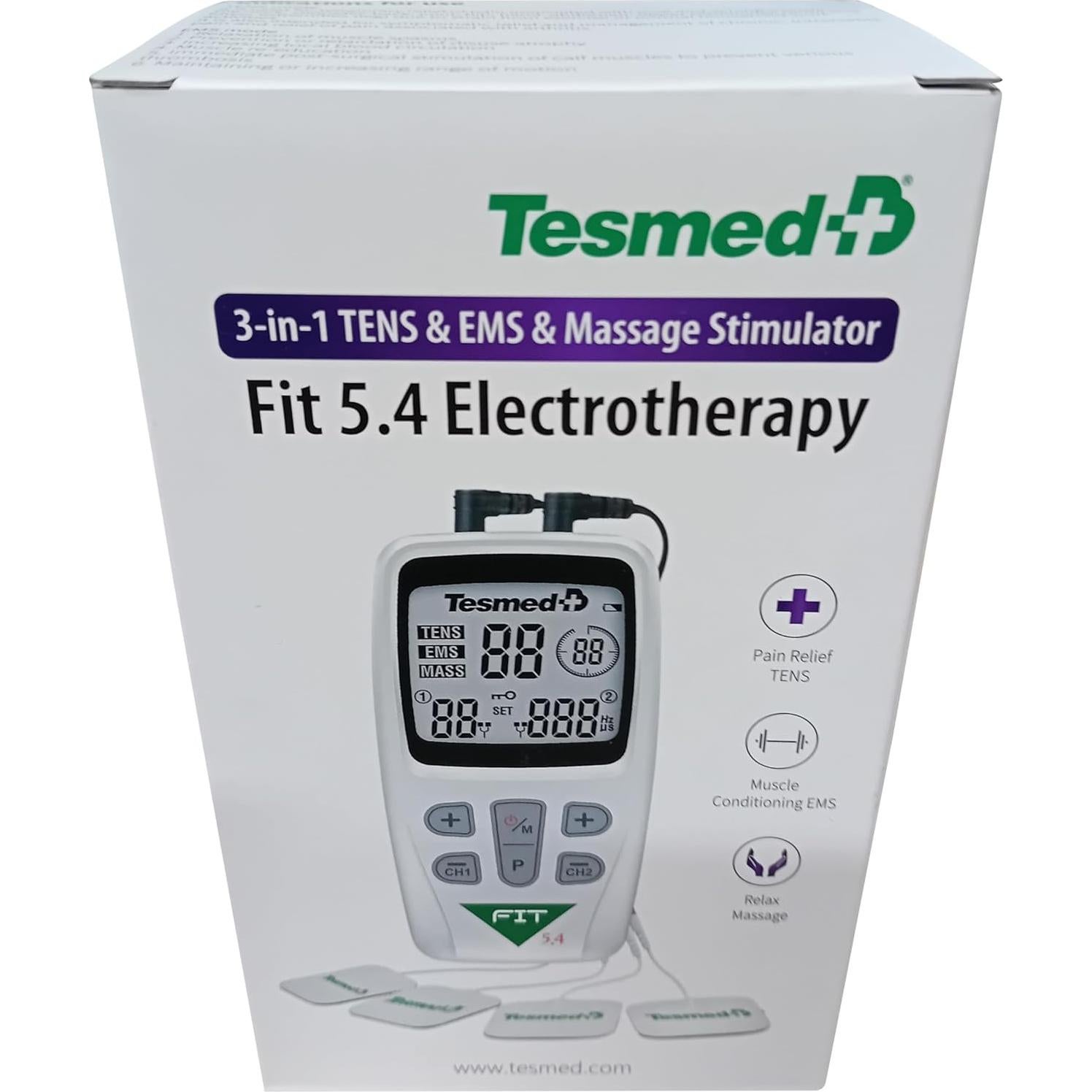Estimulación Muscular Tesmed Fit 5.4 - 22 Programas, 4 Electrodos