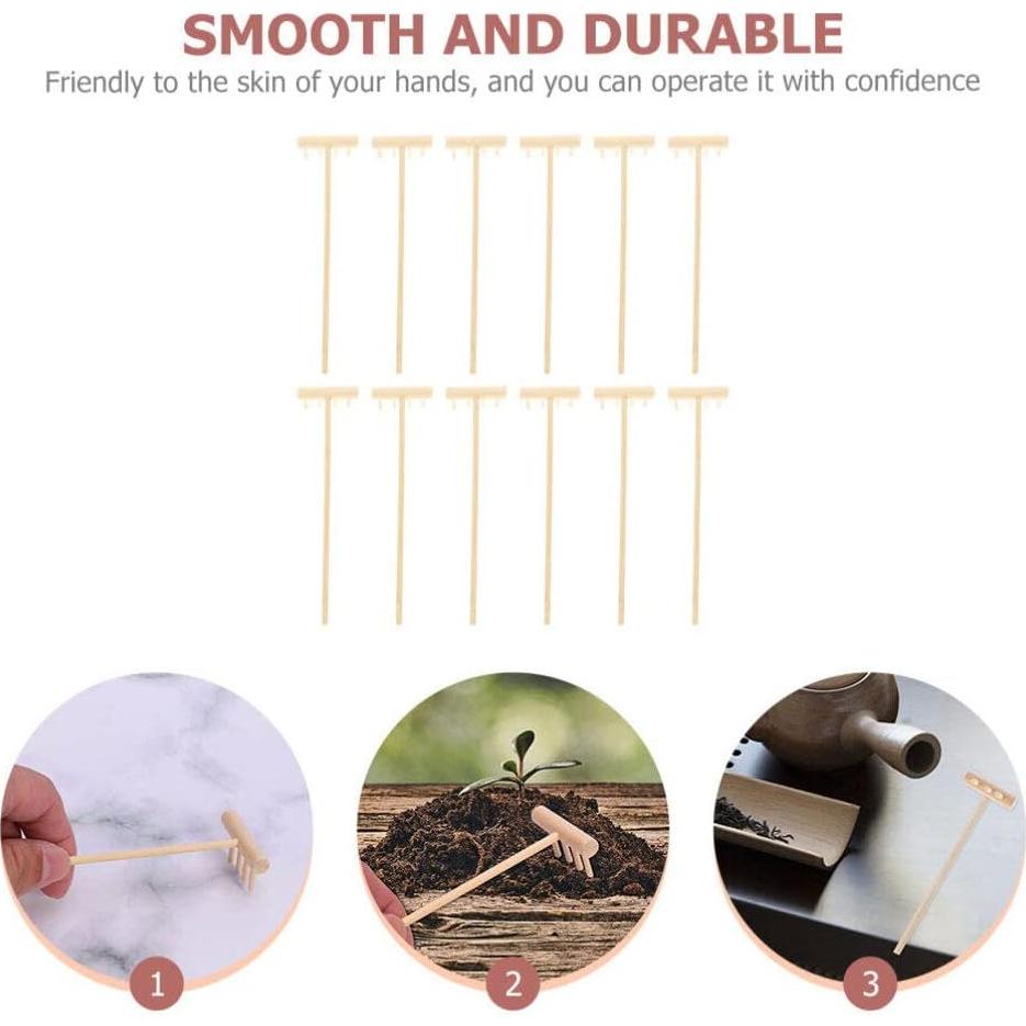 Juego de Rastrillos Zen de Bambú YARNOW 36 Pcs Miniatura