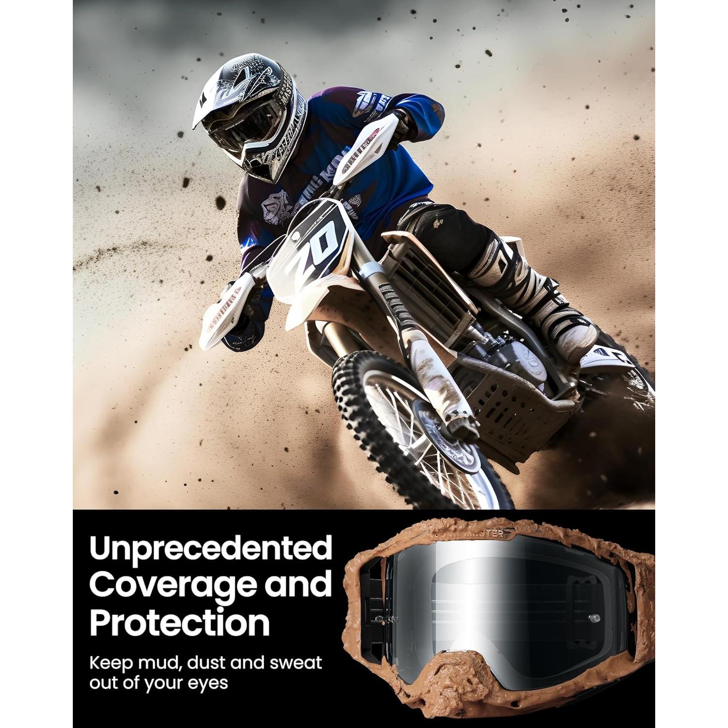 Gafas de Moto OutdoorMaster Mustang OTG Lente Clara Unisex