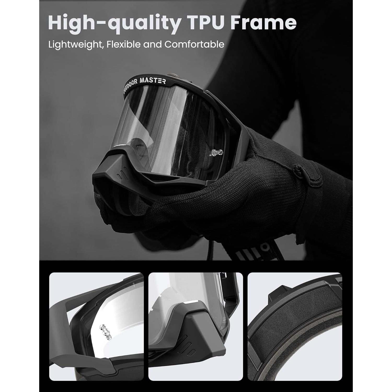 Gafas de Moto OutdoorMaster Mustang OTG Lente Clara Unisex