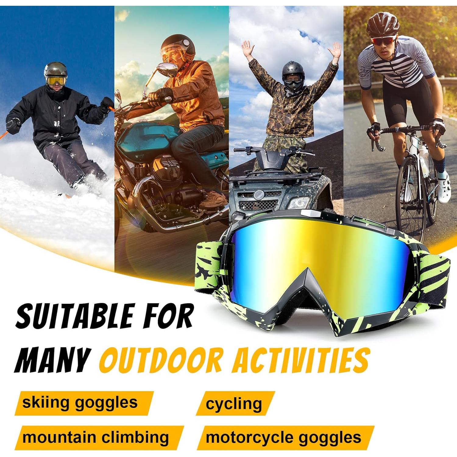 Gafas de Motocross Tallew 4 Pares Ajustables para Deportes