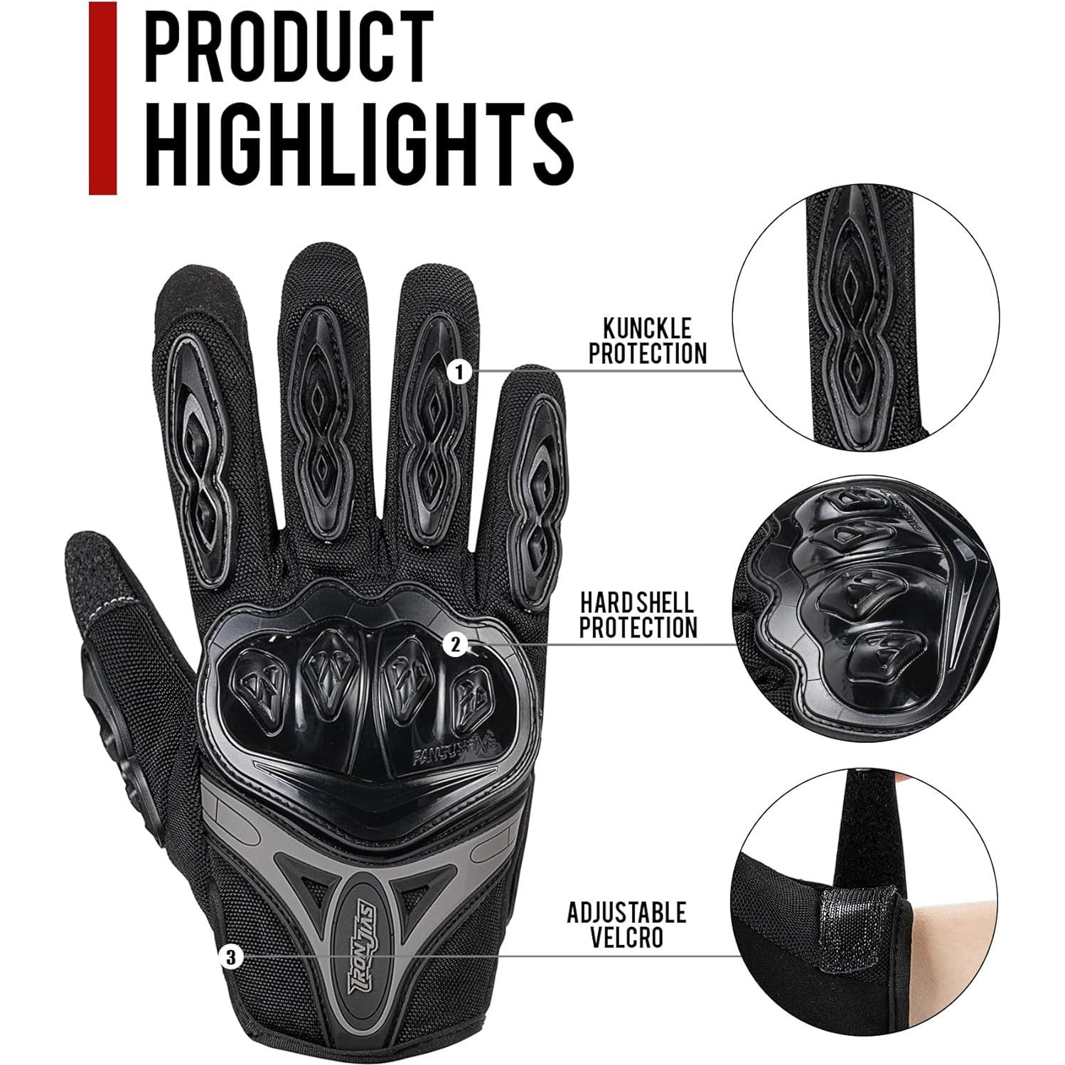 Guantes de Moto IRON JIA'S AXE-10 Negros Medianos Transpirables