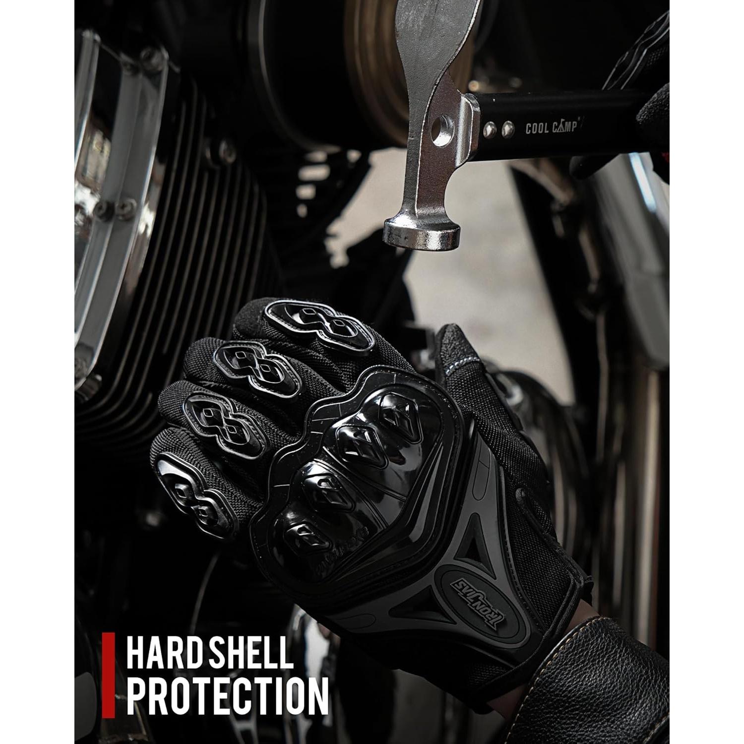 Guantes de Moto IRON JIA'S AXE-10 Negros Medianos Transpirables