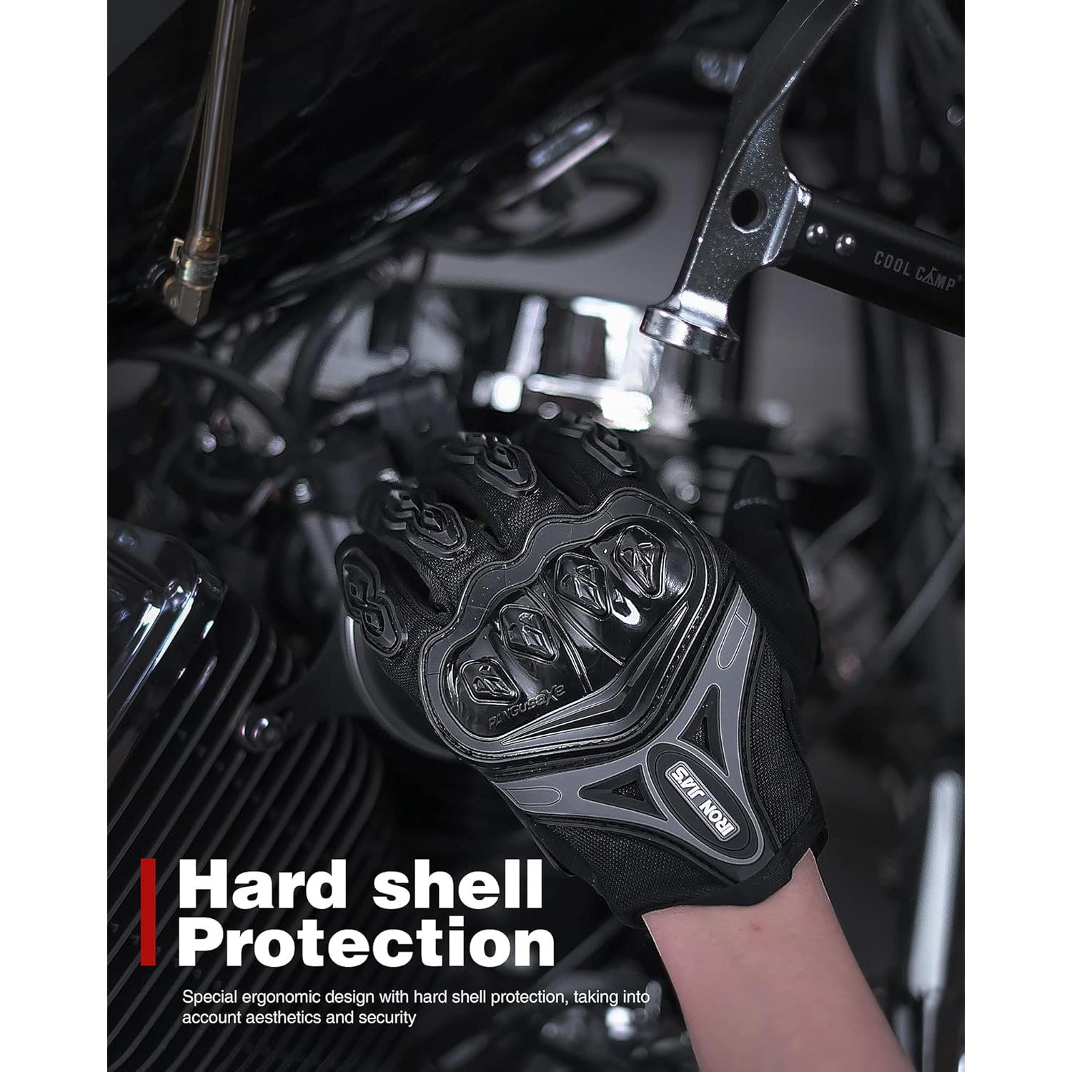 Guantes de Moto IRON JIA'S AXE-10 Negros Medianos Transpirables