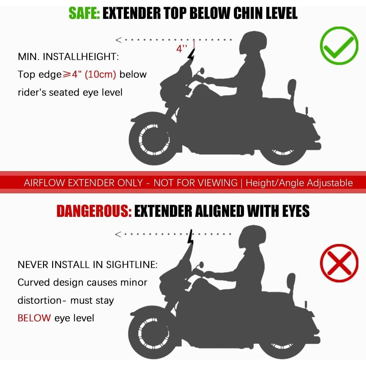 Extensión de Parabrisas de Motocicleta KICRY Transparente