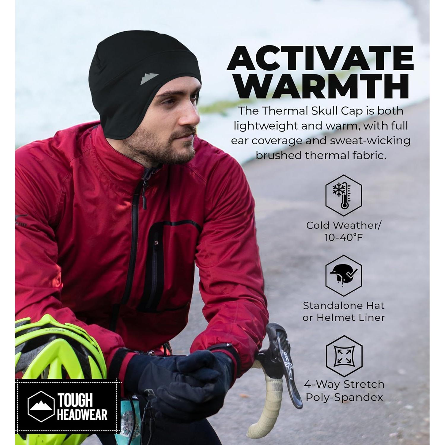 Gorro Térmico Tough Headwear para Casco - Invierno, Negro