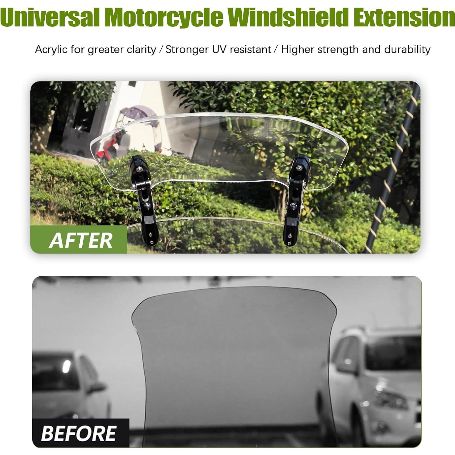 Extensión de Parabrisas Universal Pacewalker 30cm para Motocicleta