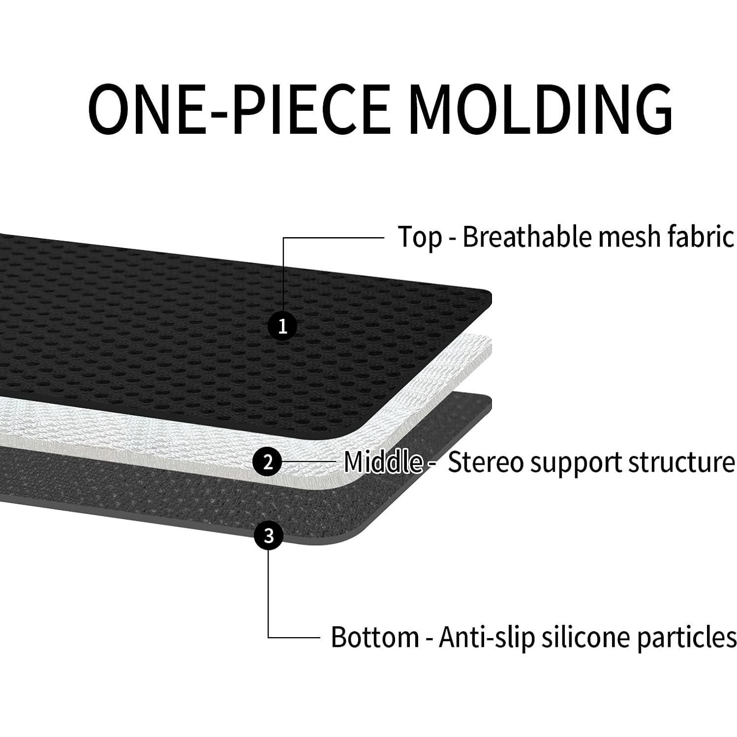 Cojín de Asiento de Coche TISHIJIE 3D Transpirable Negro 45x45cm