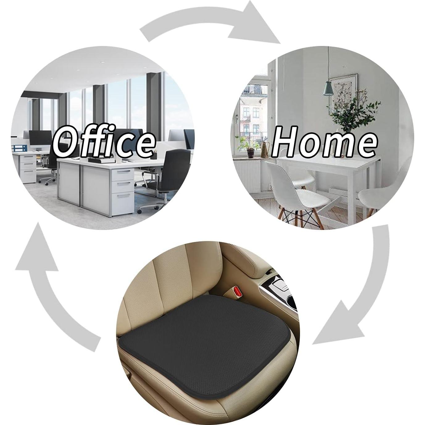 Cojín de Asiento de Coche TISHIJIE 3D Transpirable Negro 45x45cm