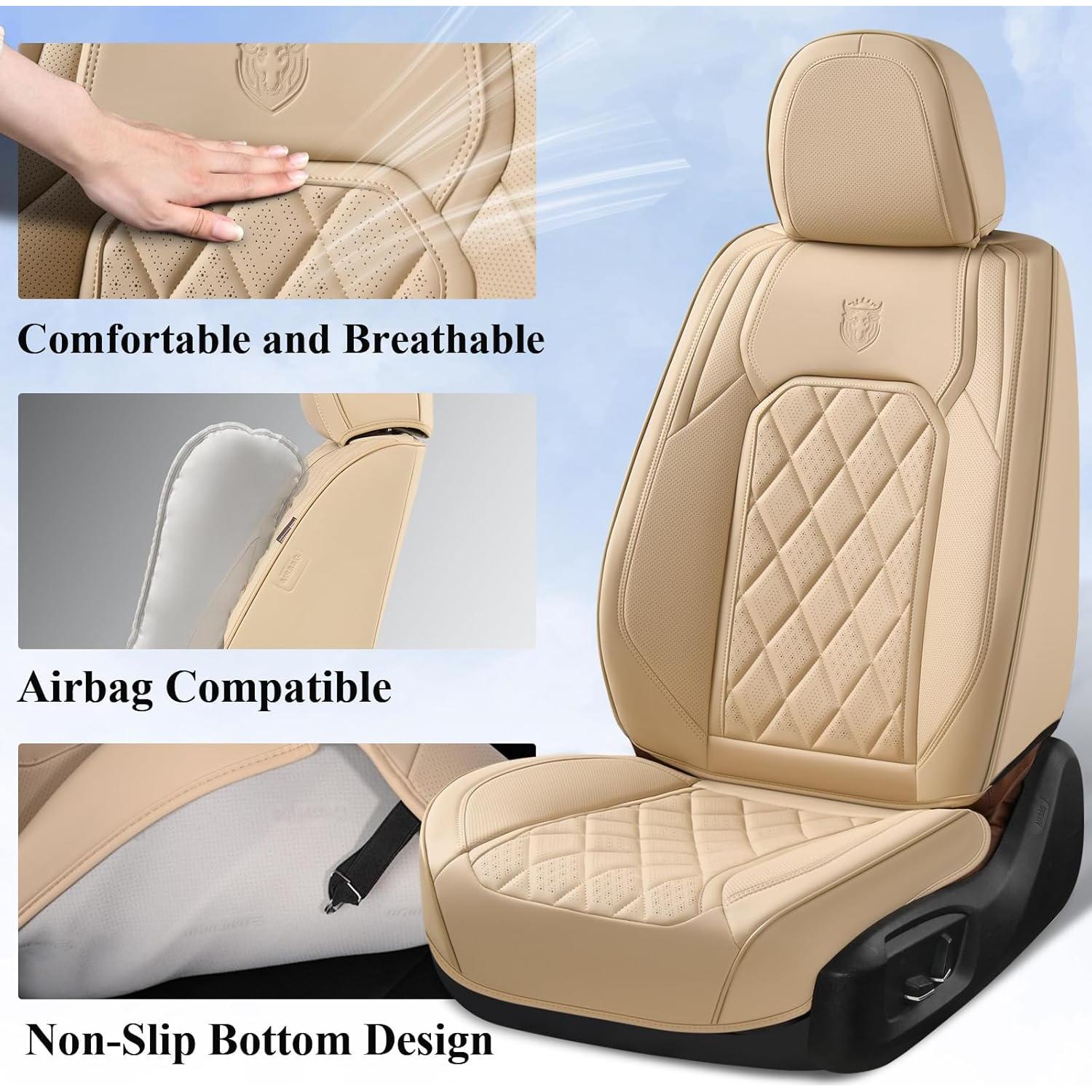 Cubiertas de Asiento Delantero Coverado Beige Ajuste Universal