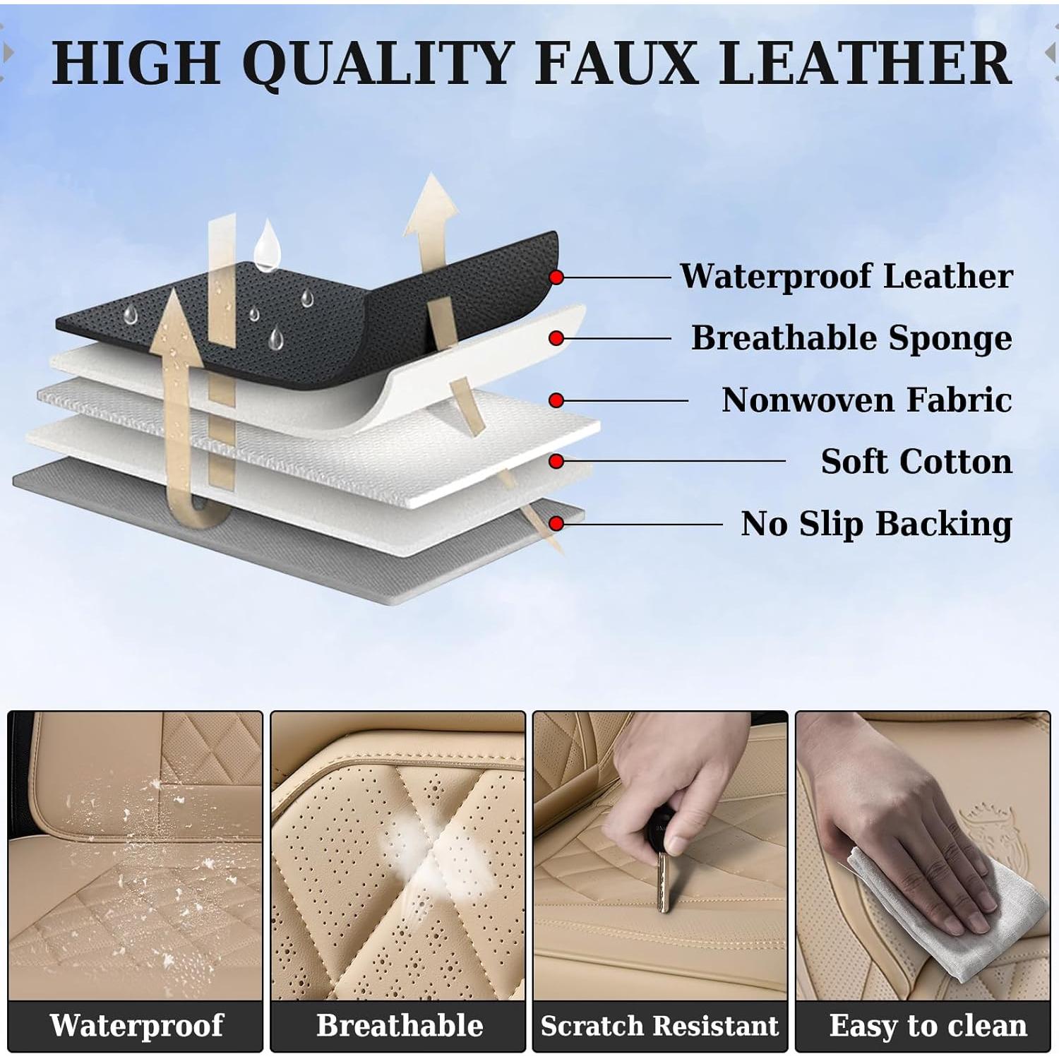 Cubiertas de Asiento Delantero Coverado Beige Ajuste Universal