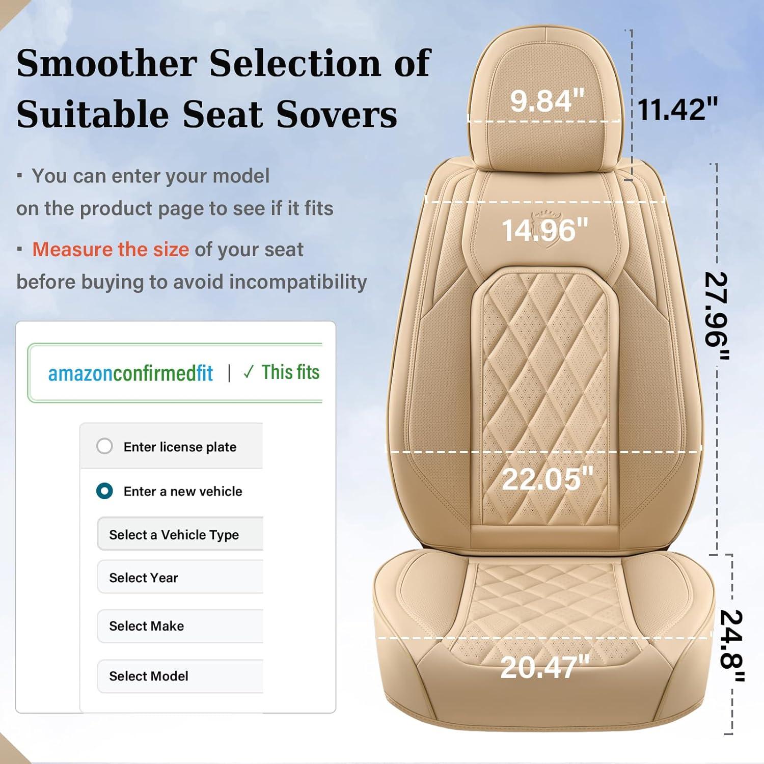 Cubiertas de Asiento Delantero Coverado Beige Ajuste Universal