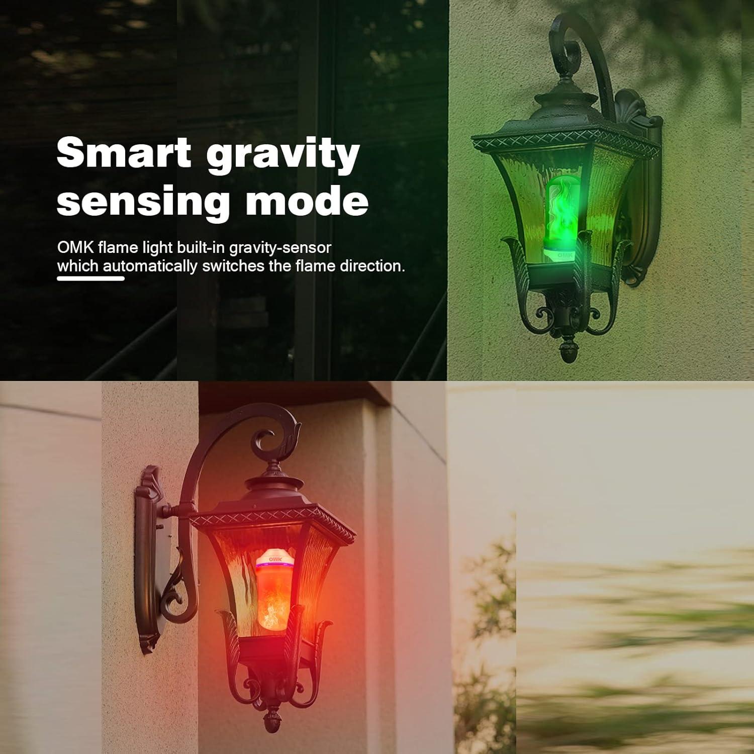 Bombillas LED Efecto Llama OMK 2Pack Verde y Rojo 12.7cm