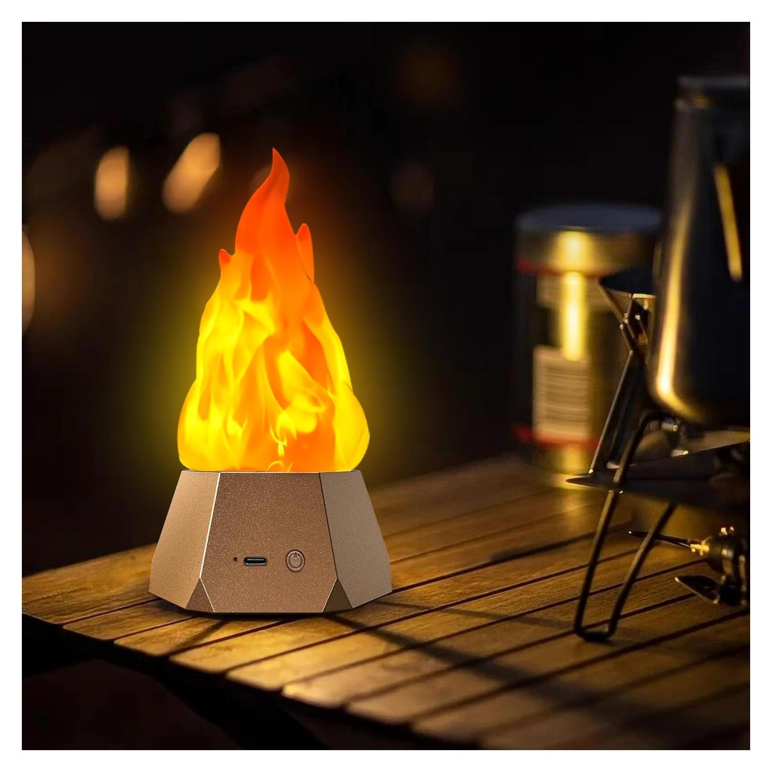 Lámpara de Fuego Falso Ollcuz LED Recargable USB 3 Modos