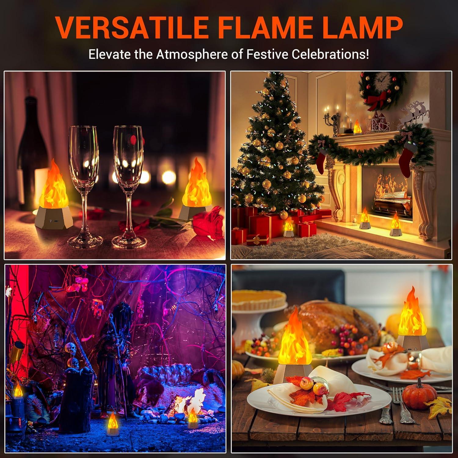 Lámpara de Fuego Falso Ollcuz LED Recargable USB 3 Modos