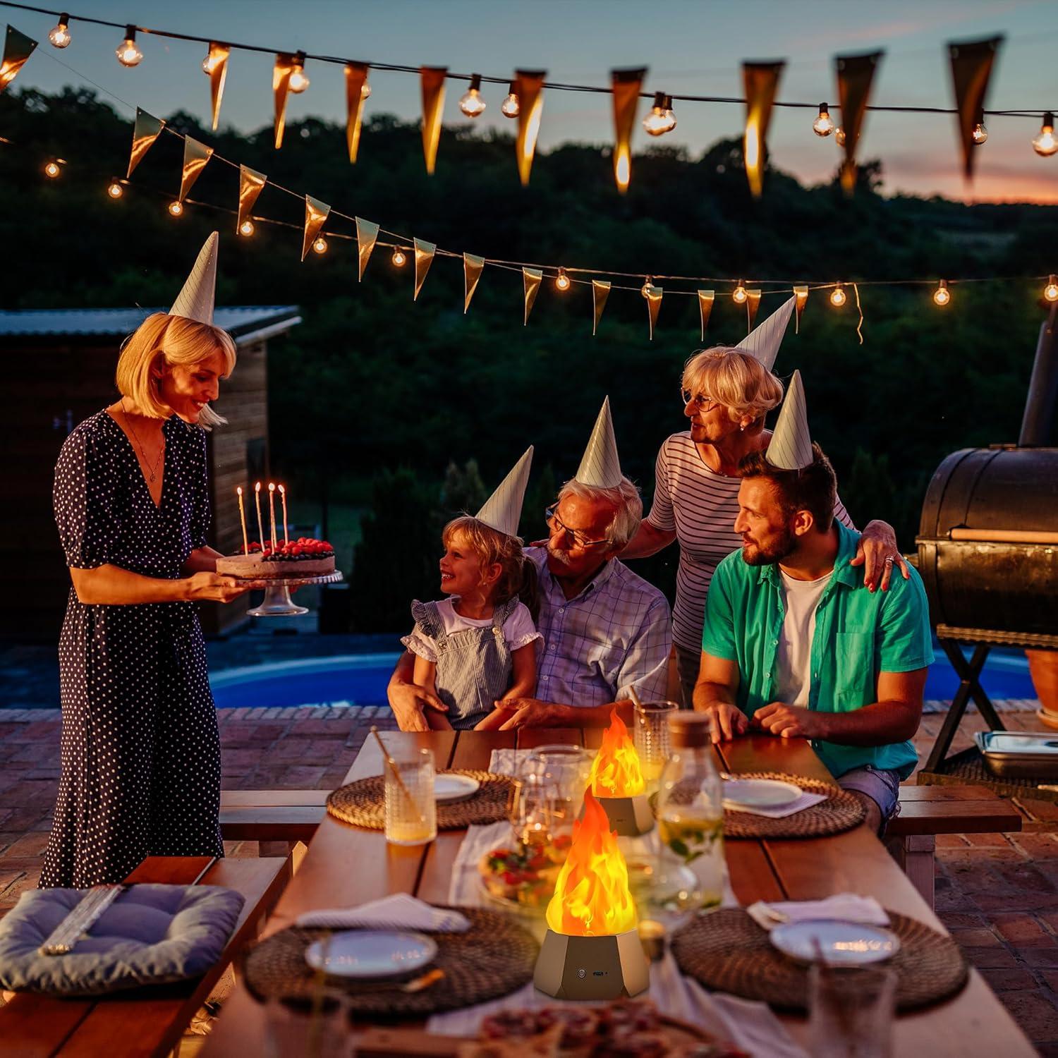 Lámpara de Fuego Falso Ollcuz LED Recargable USB 3 Modos