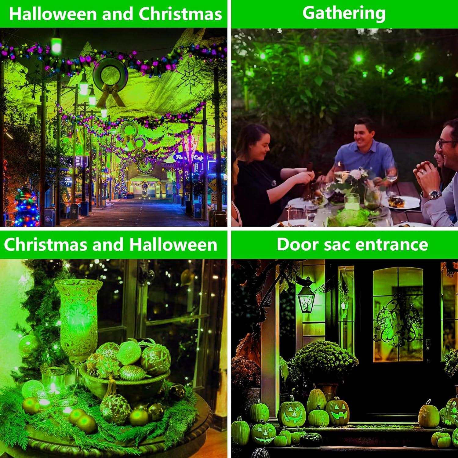 Bombilla LED E26 Efecto Llama Verde 3W 400 Lúmenes 2 Pzs