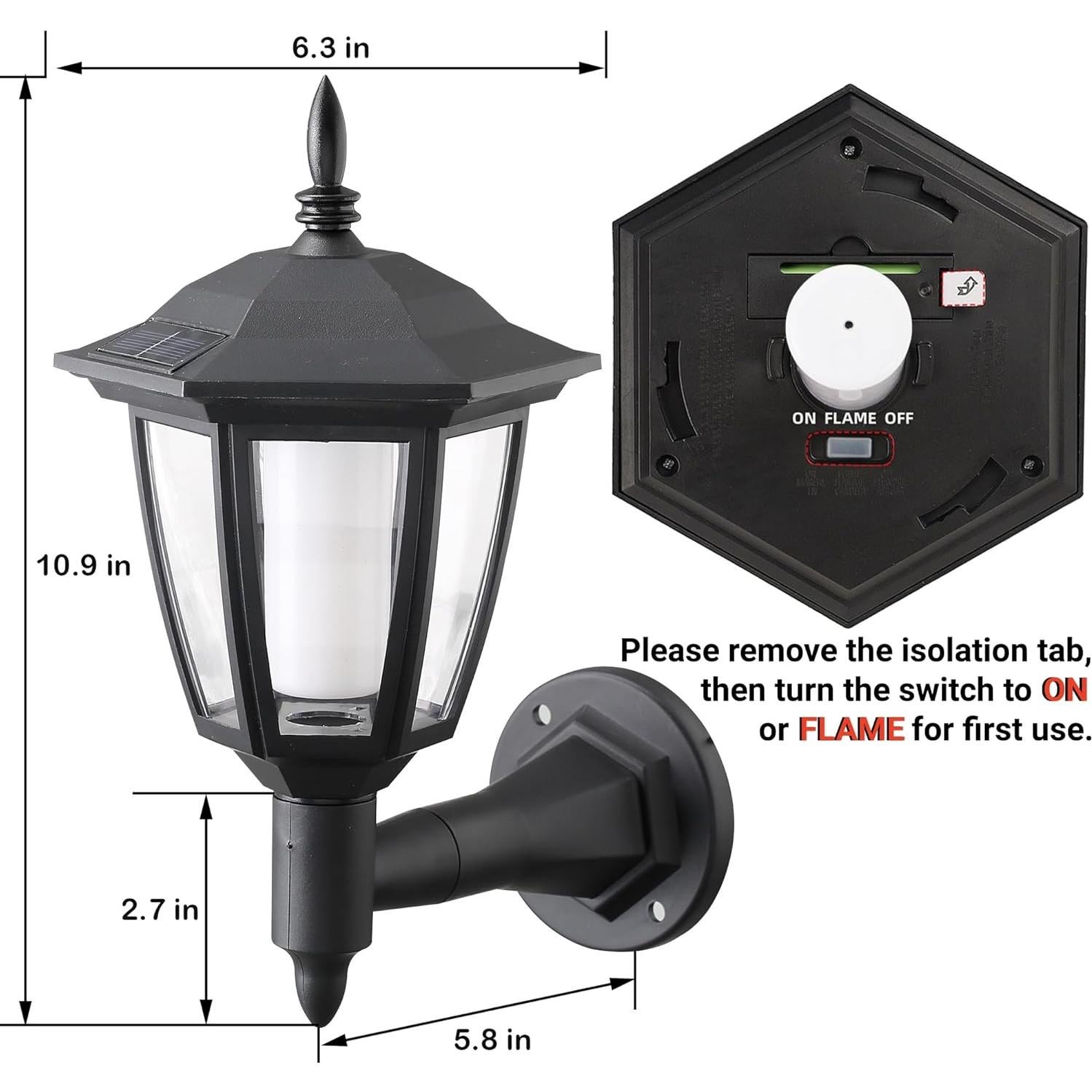 Dynaming Lámparas de Pared Solar LED 2 Piezas 1800K IP44