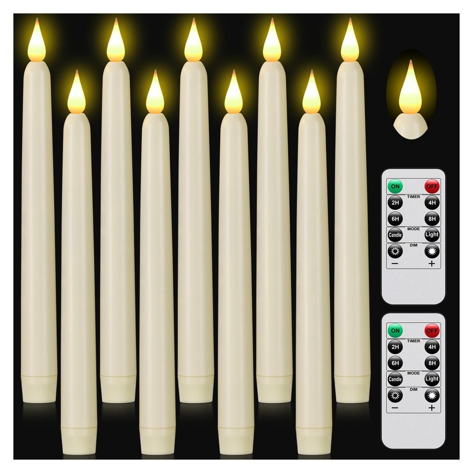 Velas LED Sin Llama Marfil 9pack con Control Remoto y Temporizador