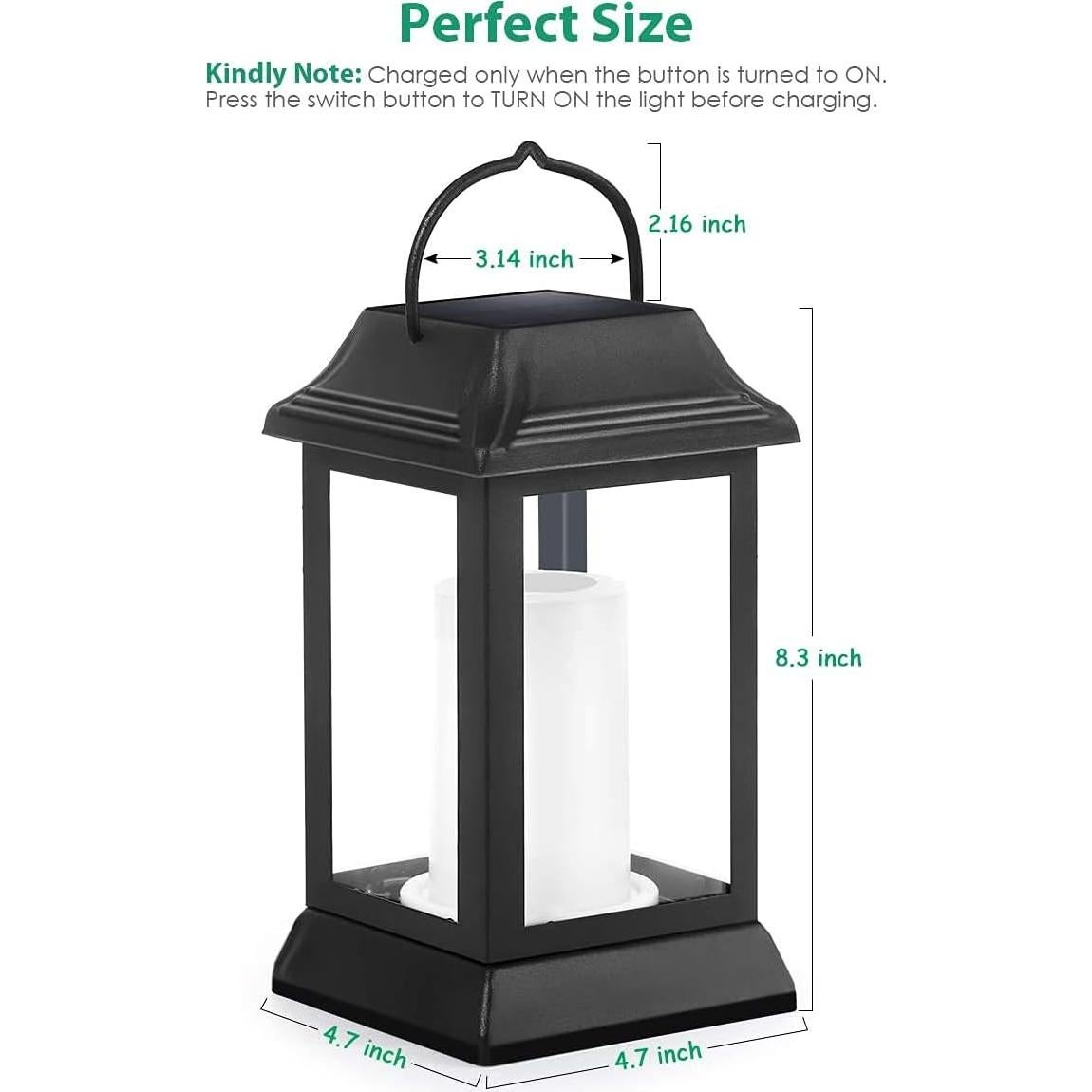 Lámpara Solar Colgante TomCare Metal Efecto Llama Negra IP65
