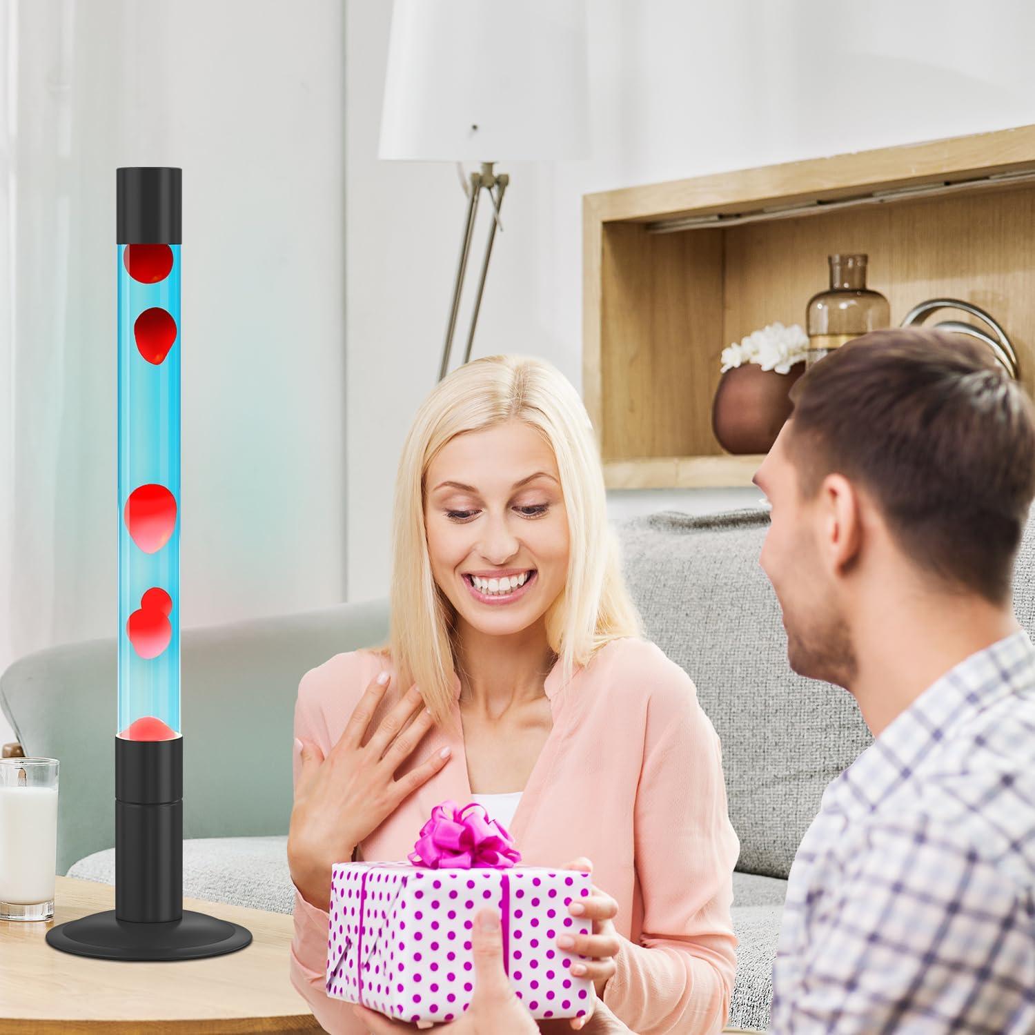 Lámpara de Movimiento Líquido LKUA 76 cm Agua Azul Cera Roja