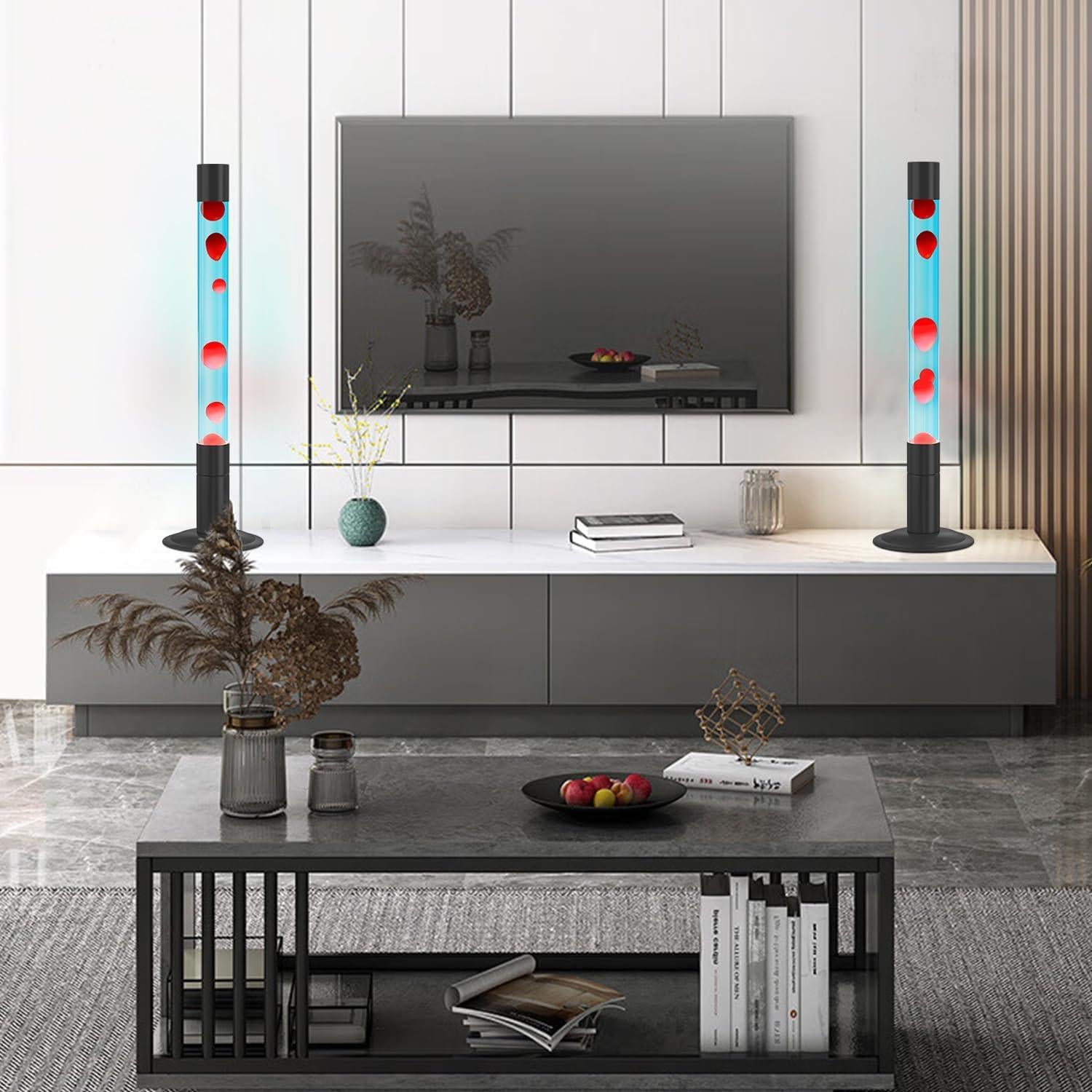 Lámpara de Movimiento Líquido LKUA 76 cm Agua Azul Cera Roja