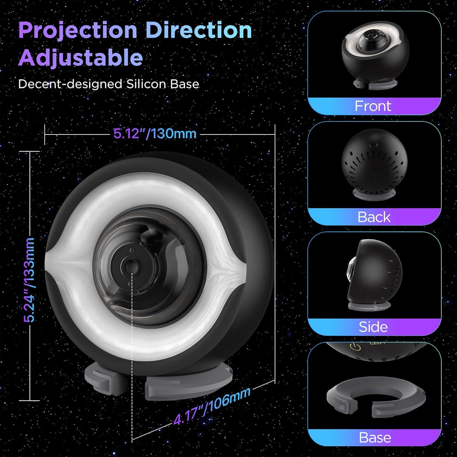 Galaxy Projector, Star Projector with Interstellar Black Hole and Moving Green and Red Stars for Meditation, Relaxation, Room Decor, Party, Gifts, LED Night Light for Bedroom