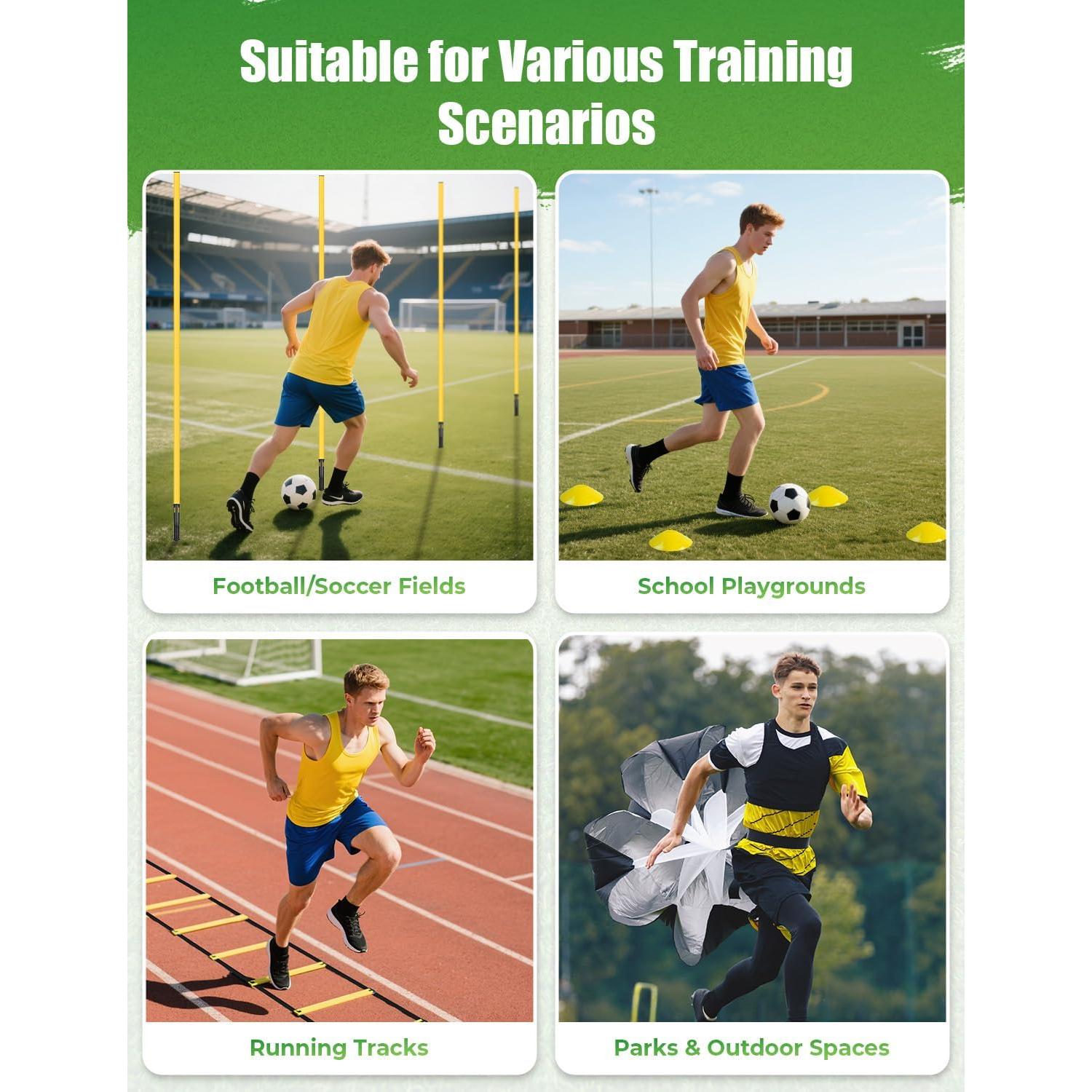 Conjunto de Entrenamiento de Agilidad GHB - 6 Postes, Escalera 6.1m