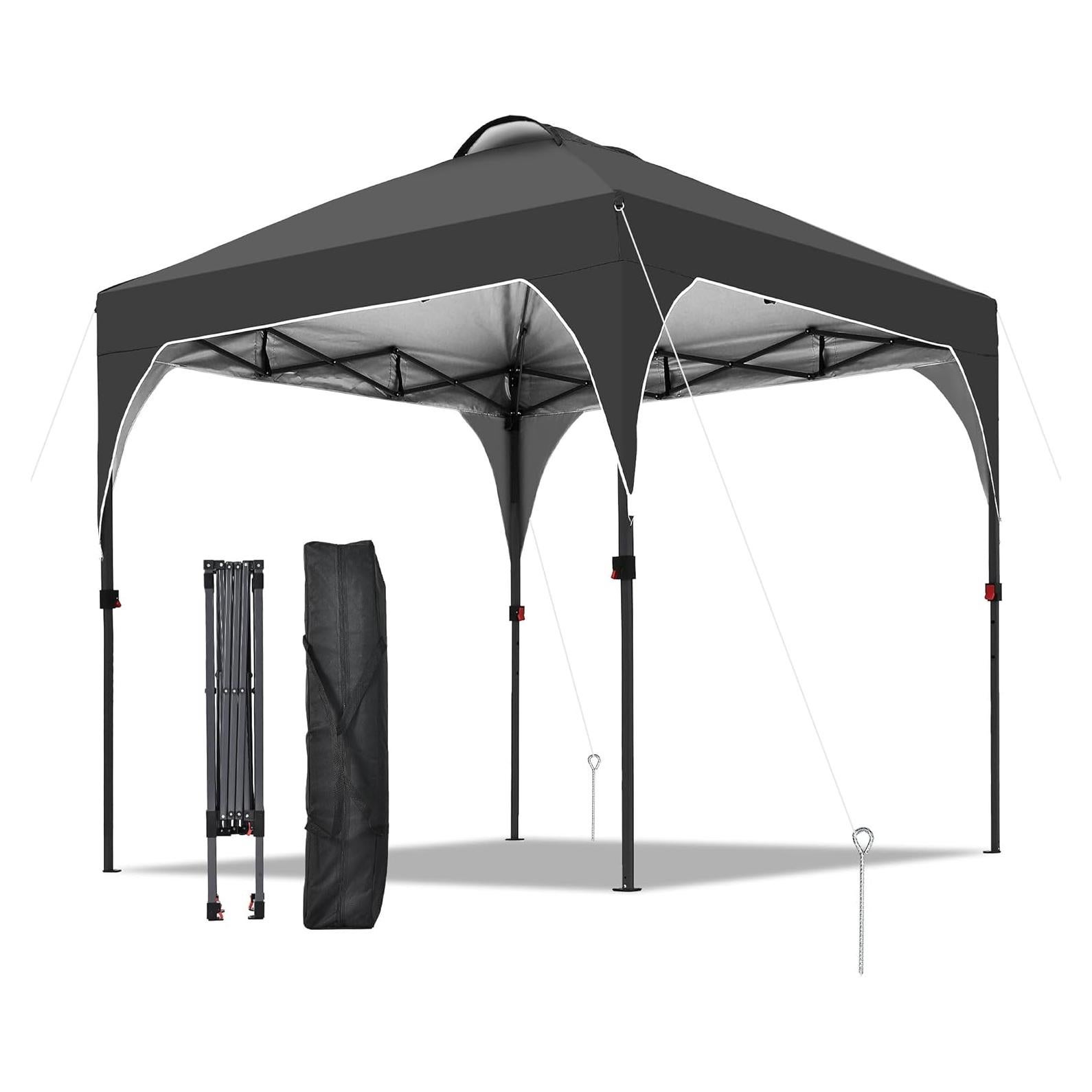 Carpa Pop Up HYD-Parts 2.44x2.44m Negra, 3 Alturas Ajustables