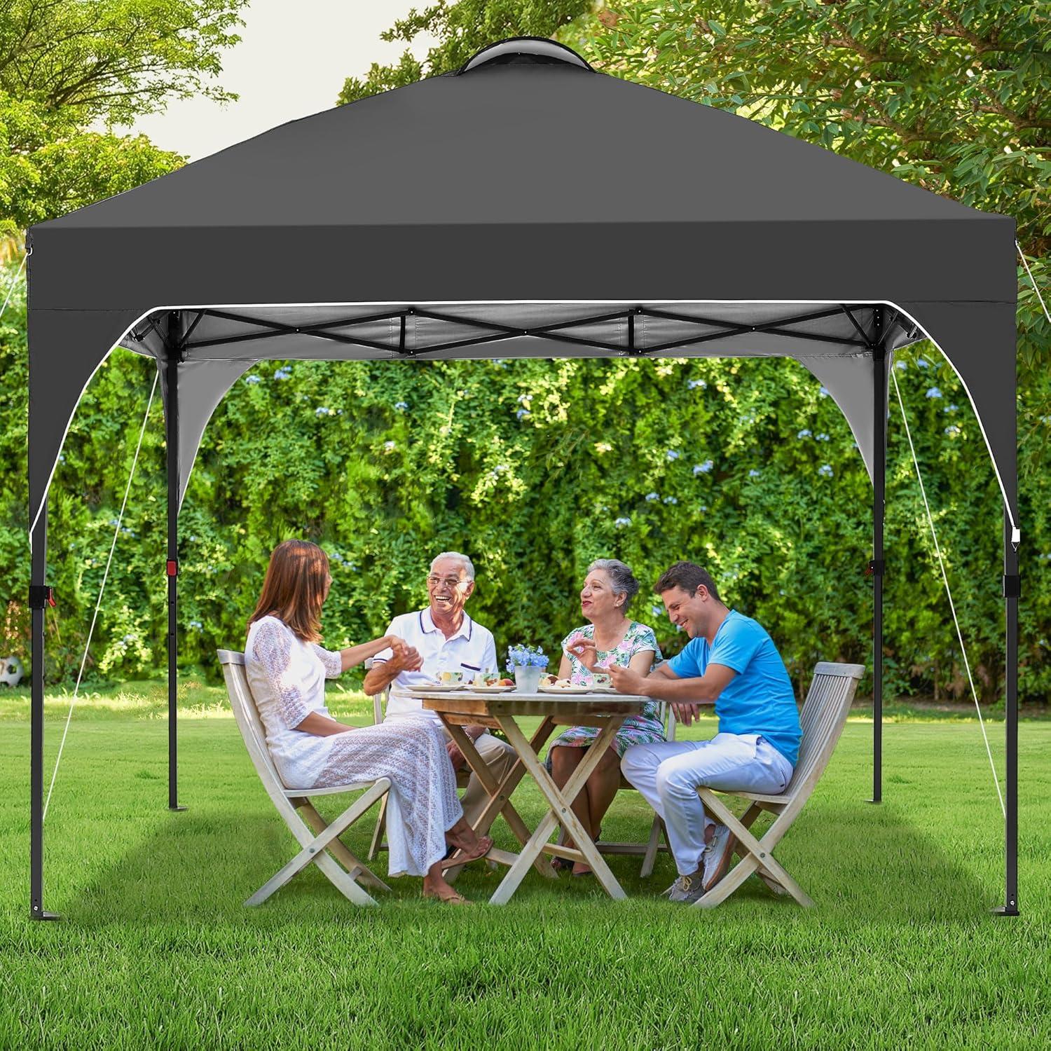 Carpa Pop Up HYD-Parts 2.44x2.44m Negra, 3 Alturas Ajustables